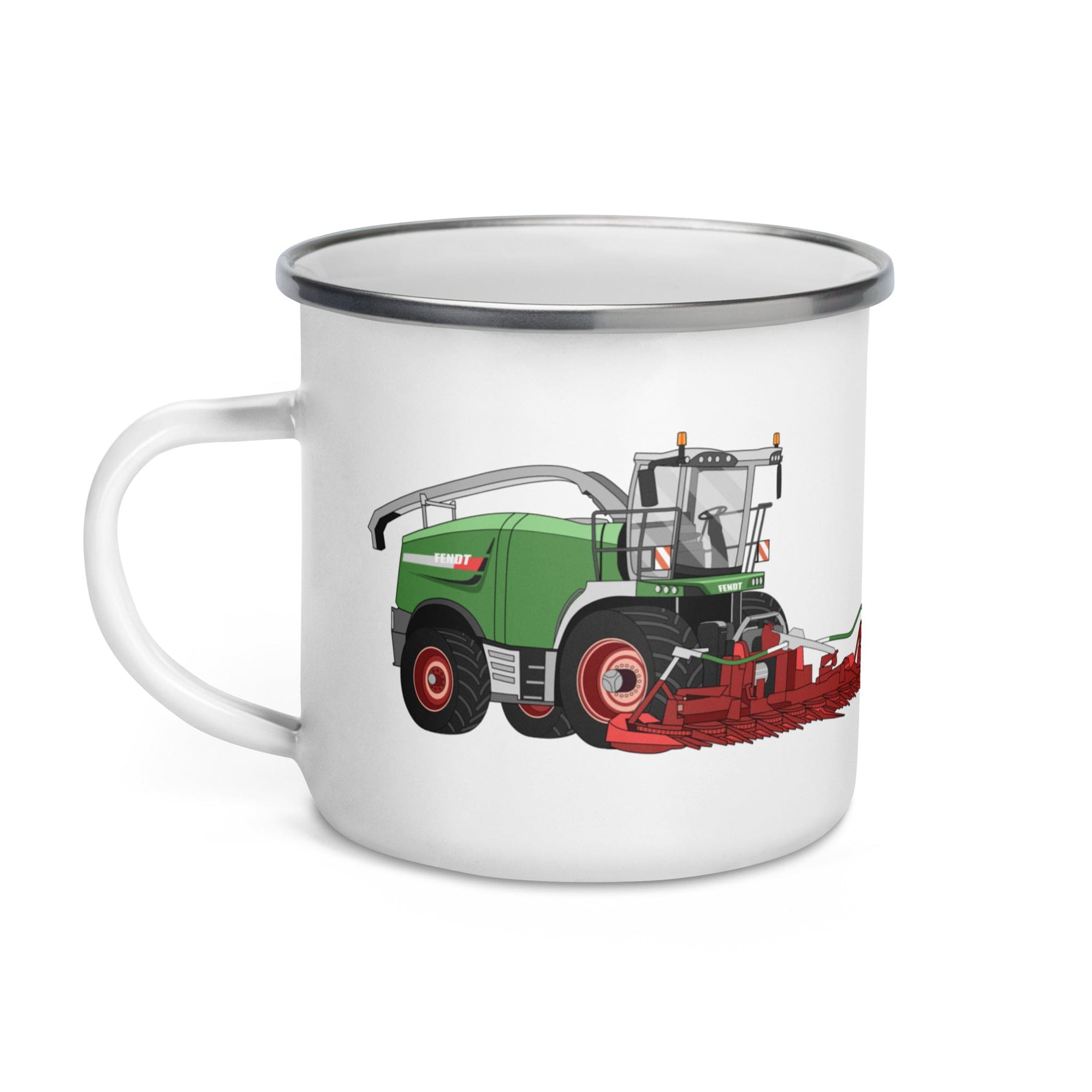 The Tractors Mugs Store Fendt Katana 85 Forage Harvester Enamel Mug Quality Farmers Merch