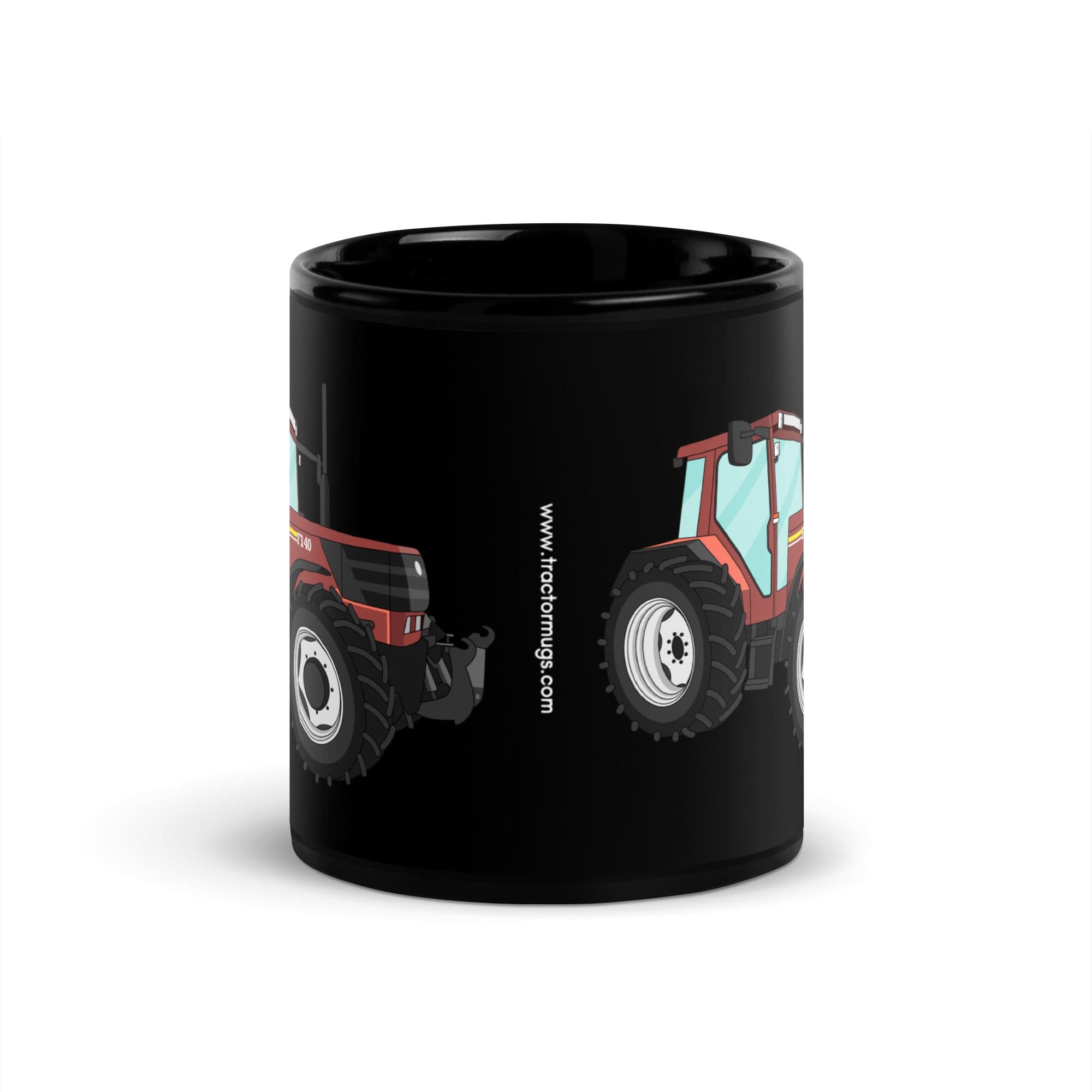 The Tractors Mugs Store Fiat F140 Black Glossy Mug Quality Farmers Merch