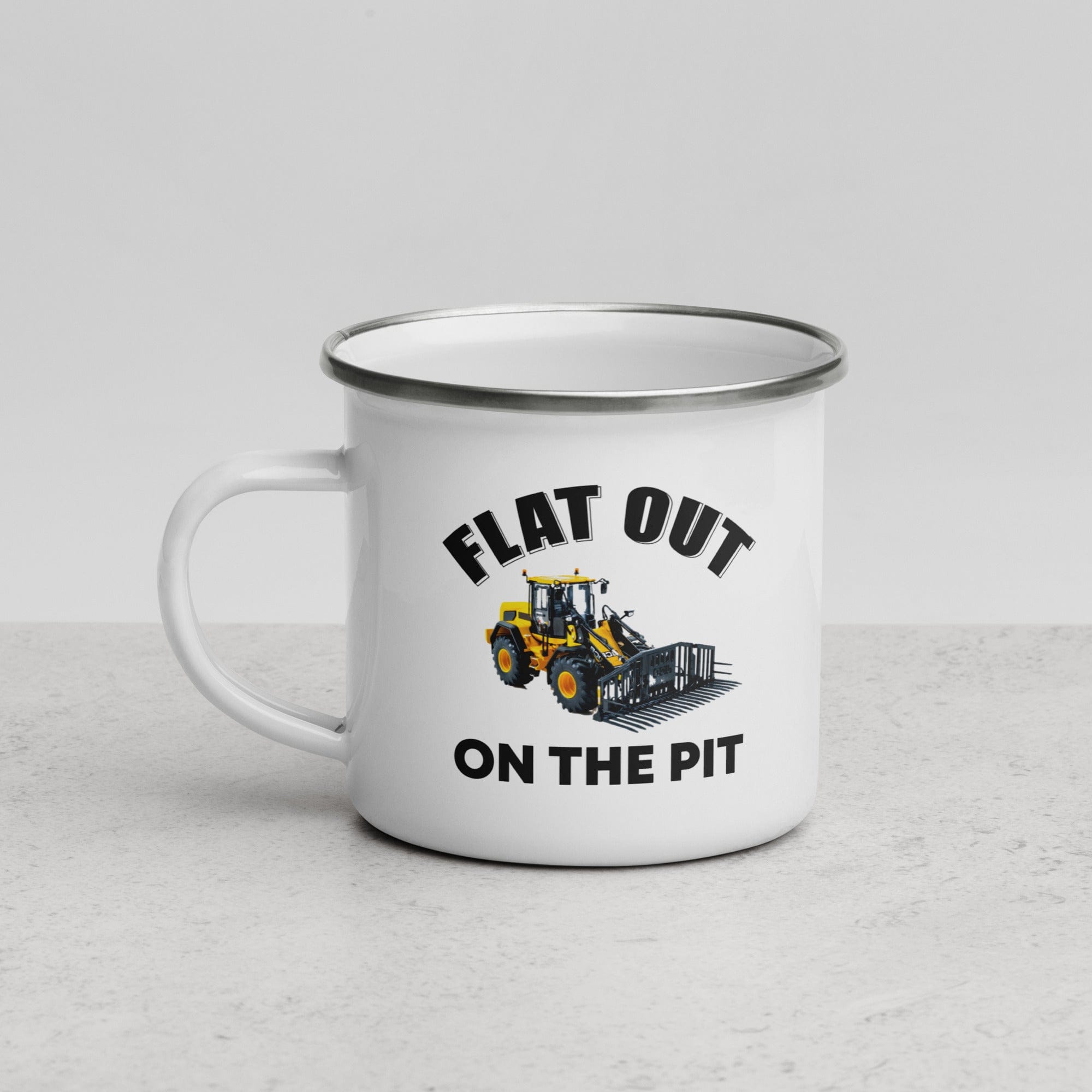 The Tractors Mugs Store Flat out on the Pit Enamel Mug Quality Farmers Merch