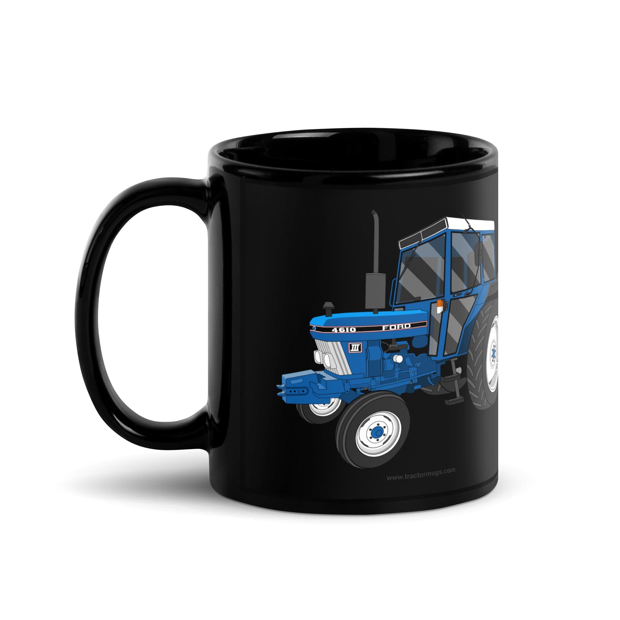 The Tractors Mugs Store Ford 4610 2WD Black Glossy Mug Quality Farmers Merch