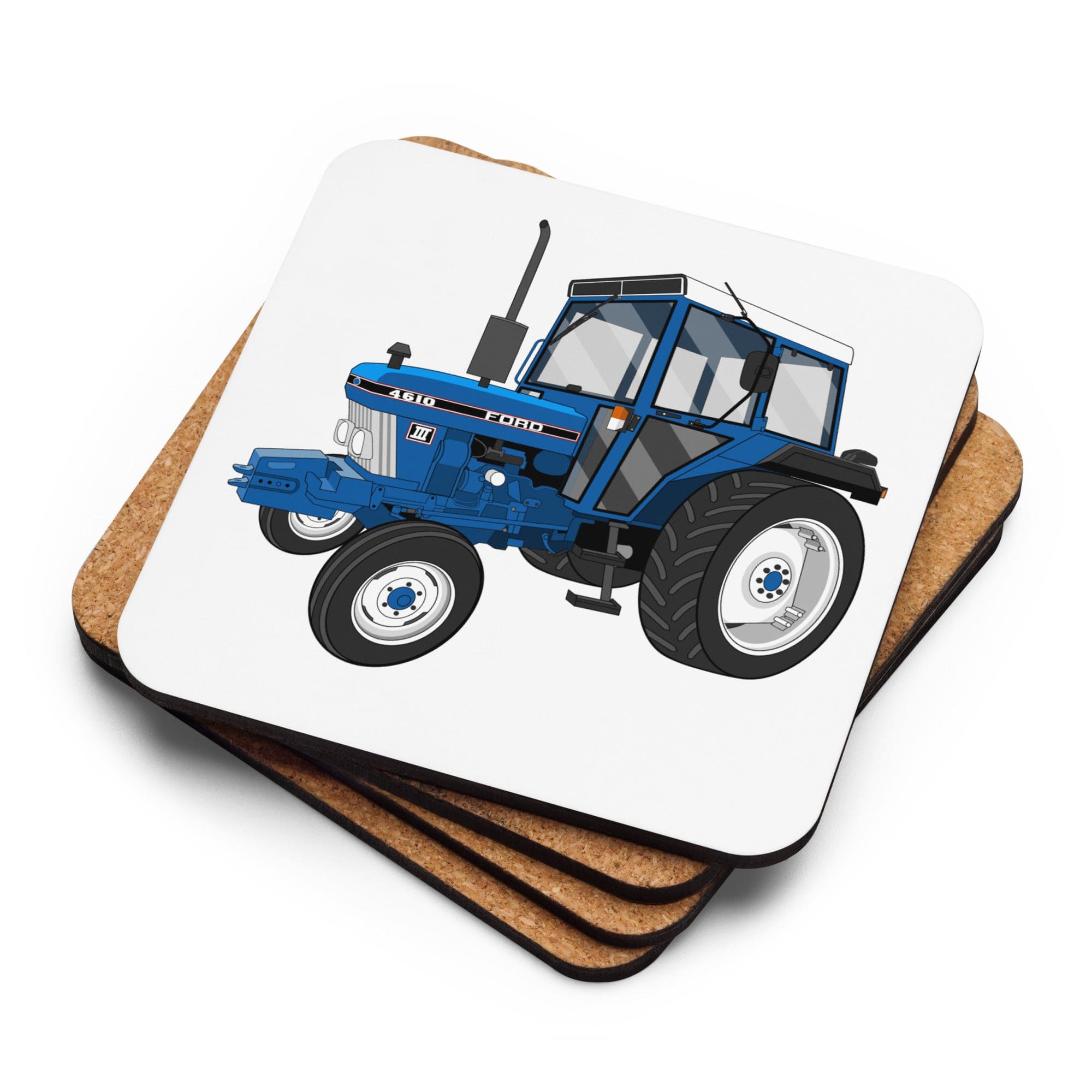 The Tractors Mugs Store Ford 4610 2WD Cork-back coaster Quality Farmers Merch