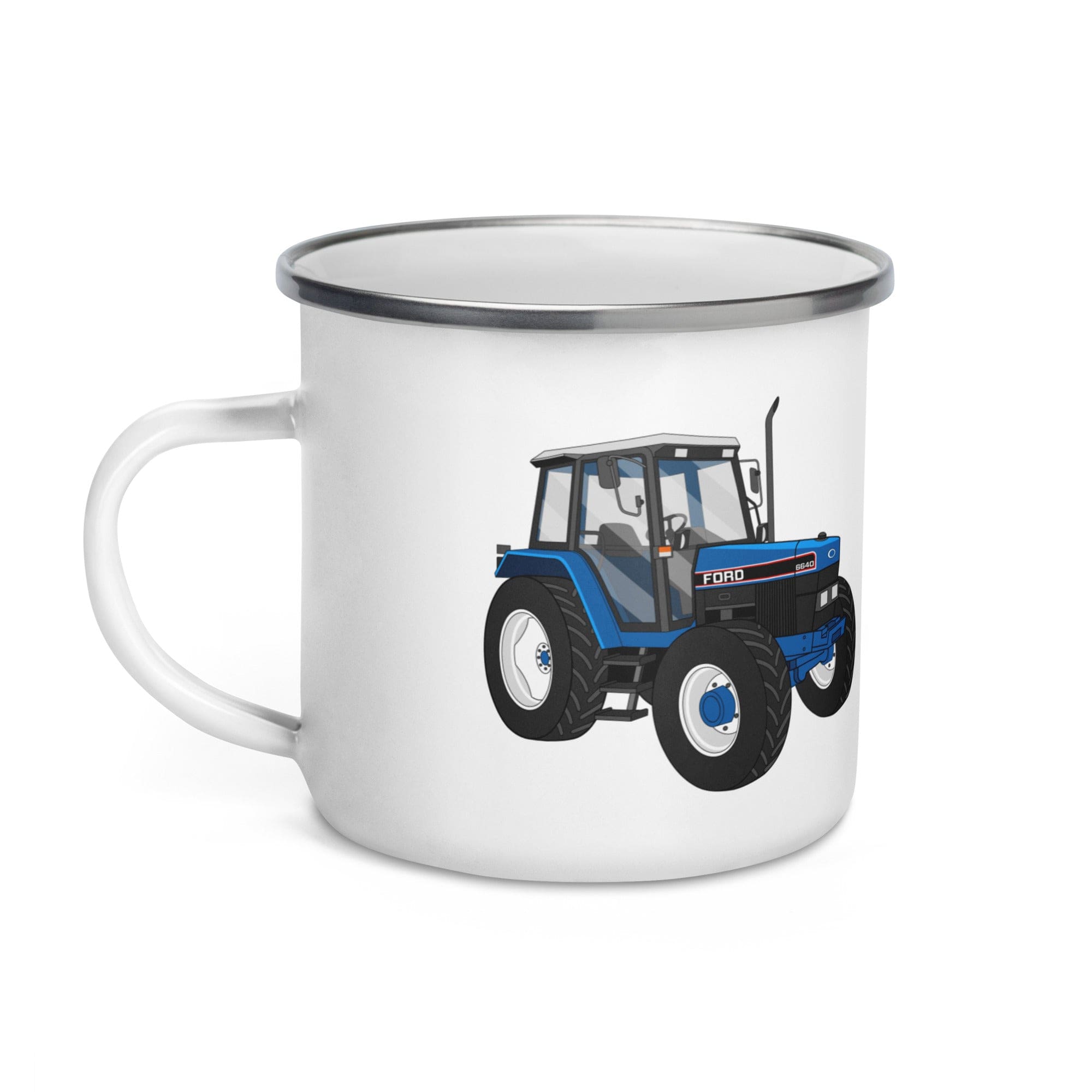 The Tractors Mugs Store Ford 6640 SE 4WD | Enamel Mug Quality Farmers Merch