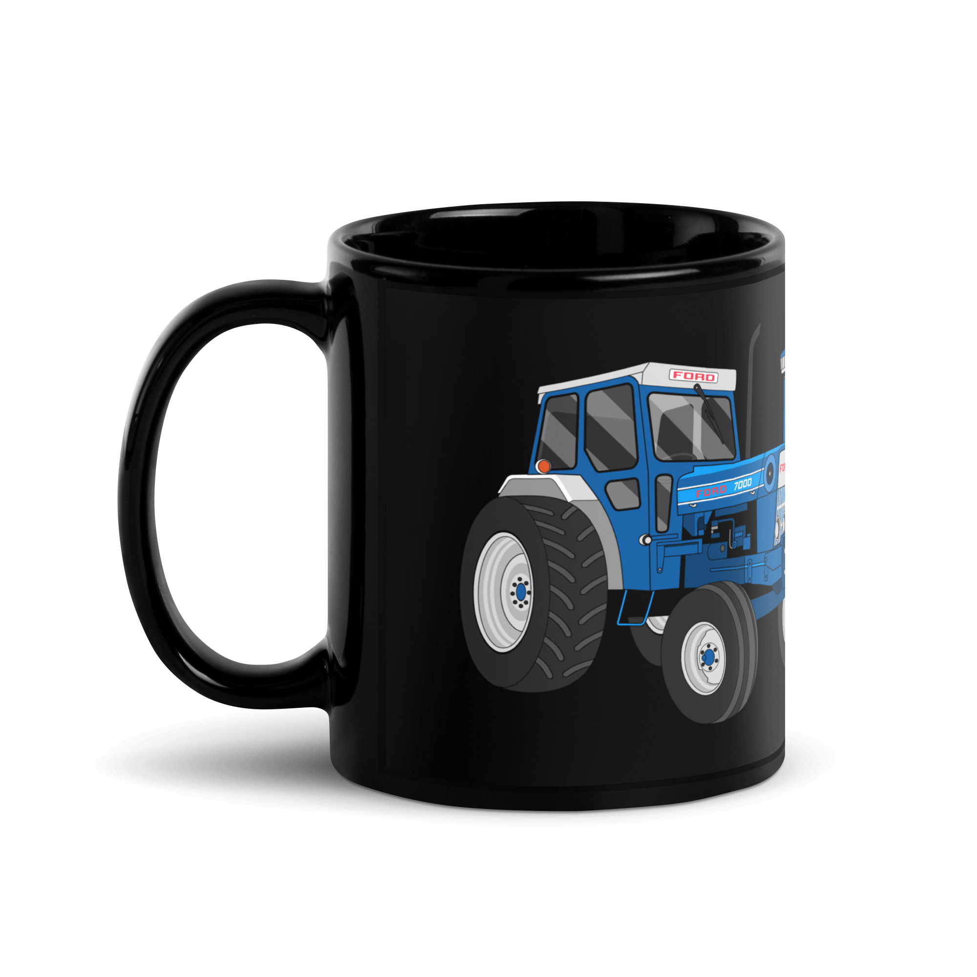 The Tractors Mugs Store Ford 7000 | Black Glossy Mug Quality Farmers Merch