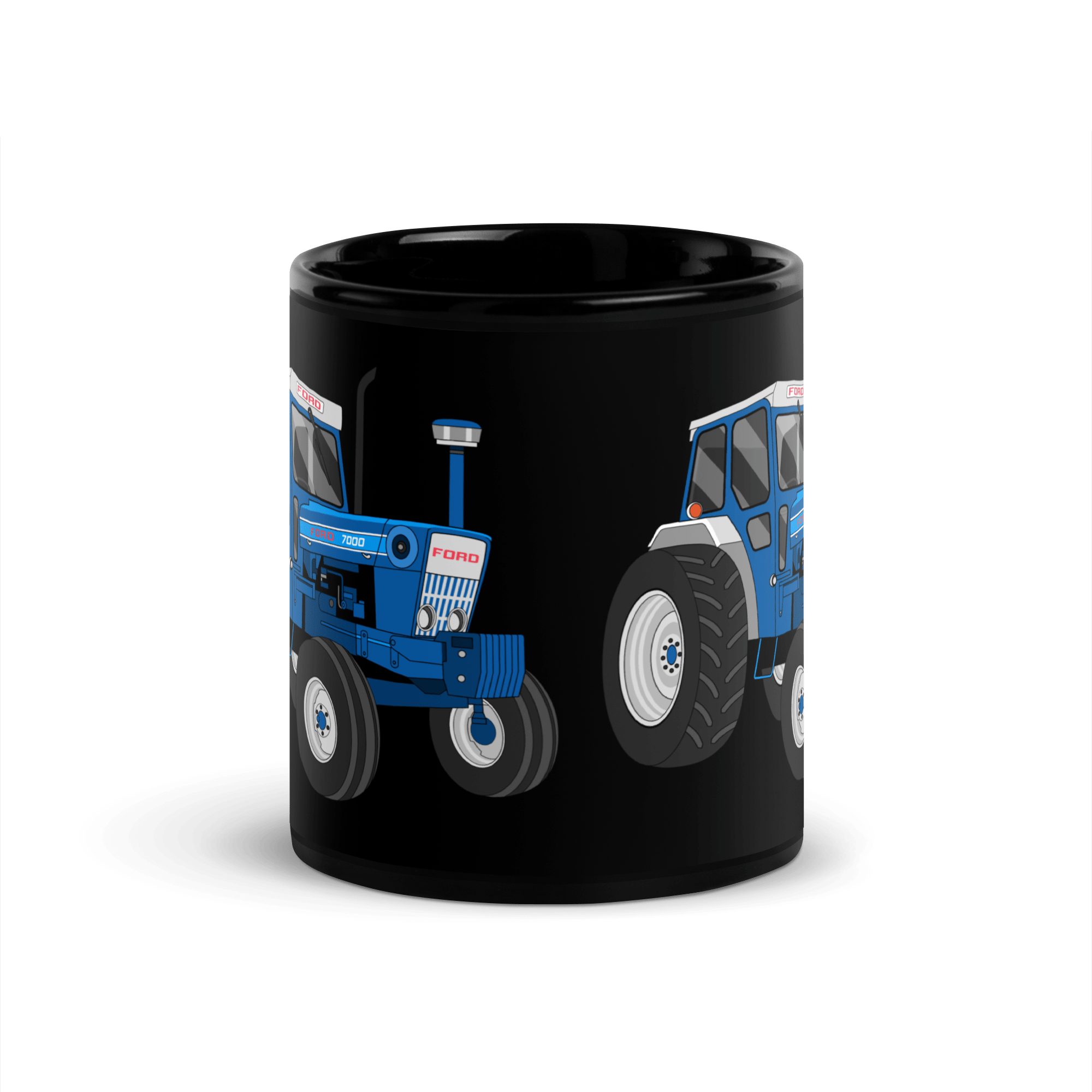 The Tractors Mugs Store Ford 7000 | Black Glossy Mug Quality Farmers Merch