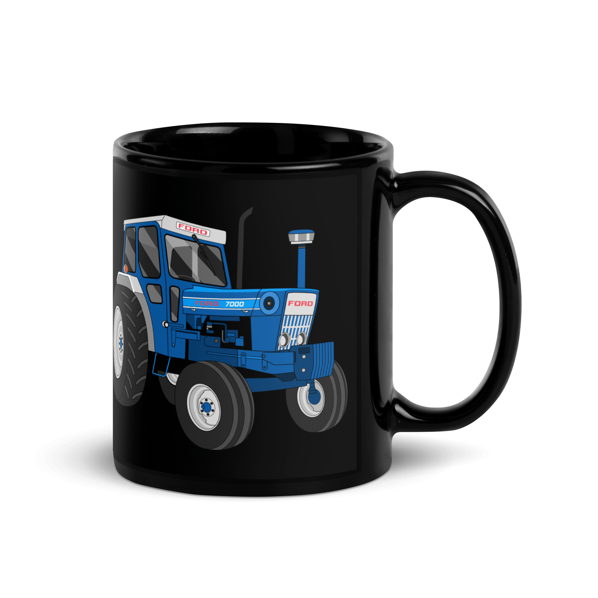 The Tractors Mugs Store Ford 7000 | Black Glossy Mug Quality Farmers Merch