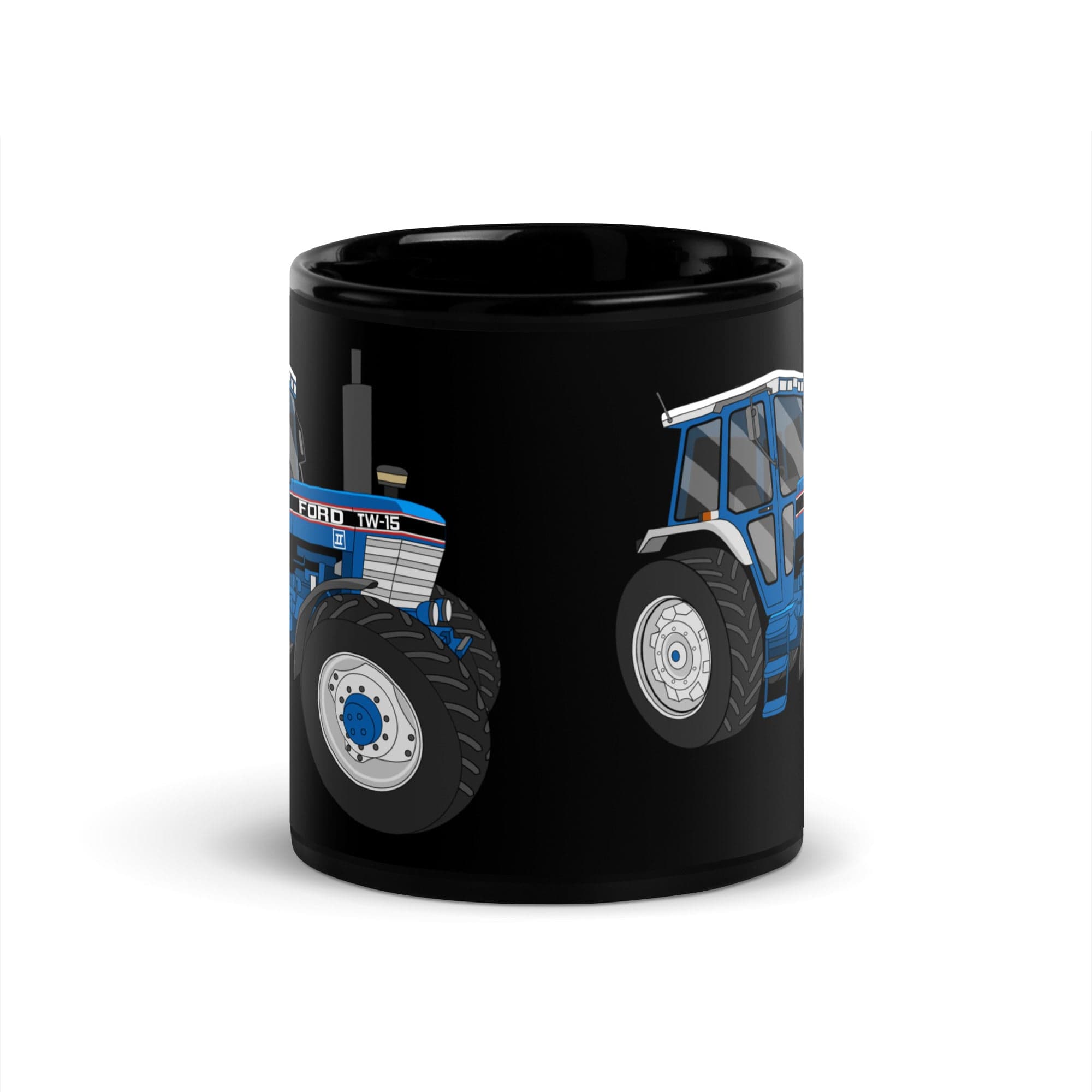 The Tractors Mugs Store Ford TW 15 | Black Glossy Mug Quality Farmers Merch