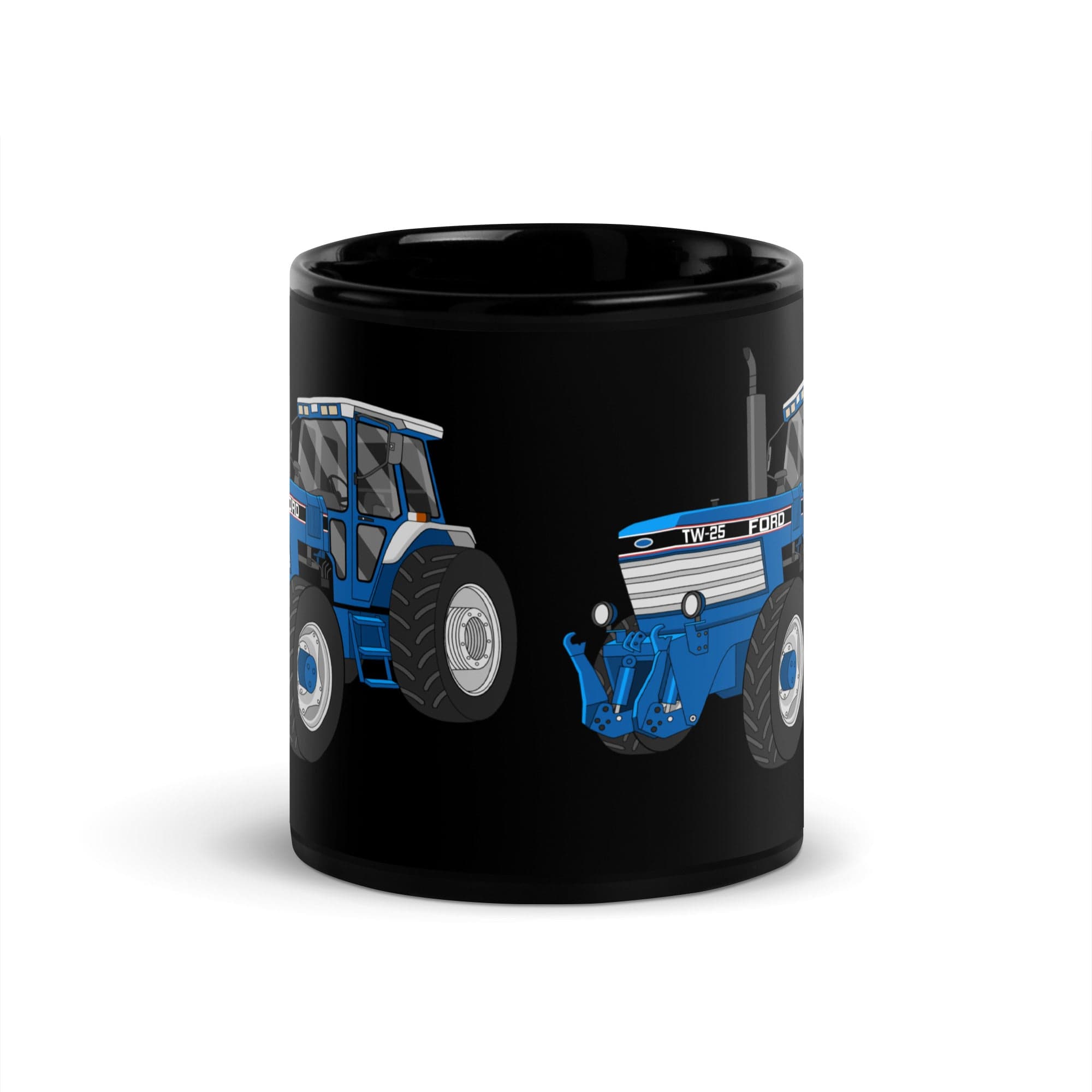 The Tractors Mugs Store Ford TW 25 Black Glossy Mug Quality Farmers Merch