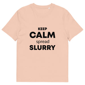 The Tractors Mugs Store Fraiche Peche / S KEEP CALM spread SLURRY Unisex organic cotton t-shirt Quality Farmers Merch