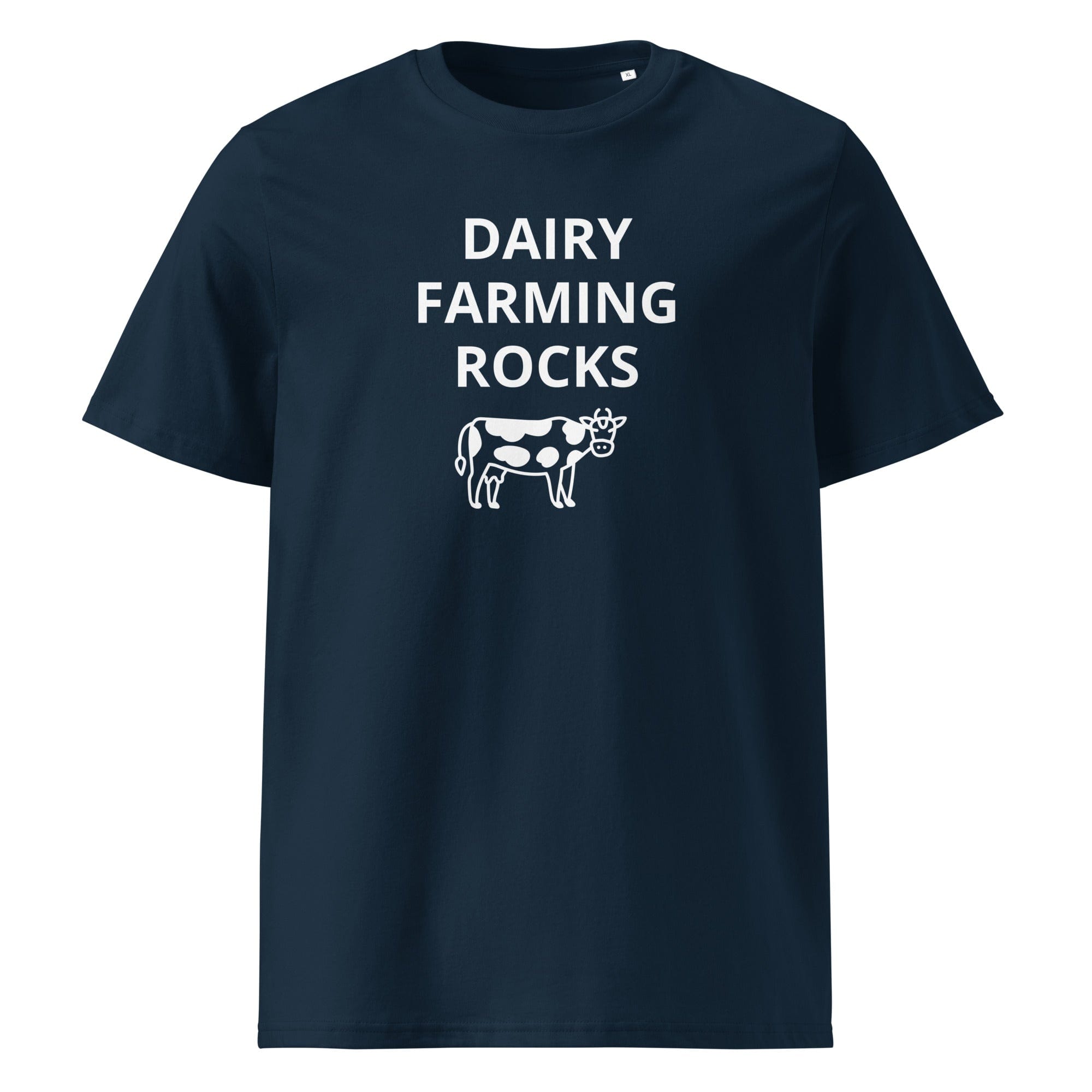 The Tractors Mugs Store French Navy / S Dairy Farming Rocks Unisex organic cotton t-shirt Quality Farmers Merch