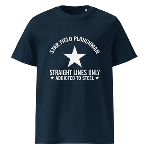 The Tractors Mugs Store French Navy / S Star Field Ploughman Unisex organic cotton t-shirt Quality Farmers Merch