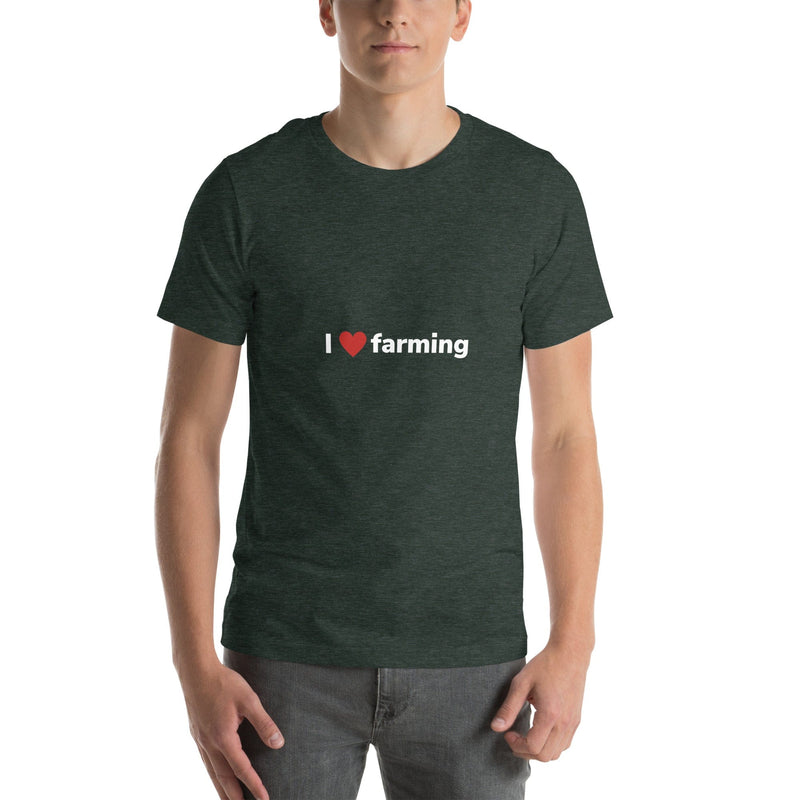 The Tractors Mugs Store Heather Forest / S I Love Farming Unisex t-shirt Quality Farmers Merch
