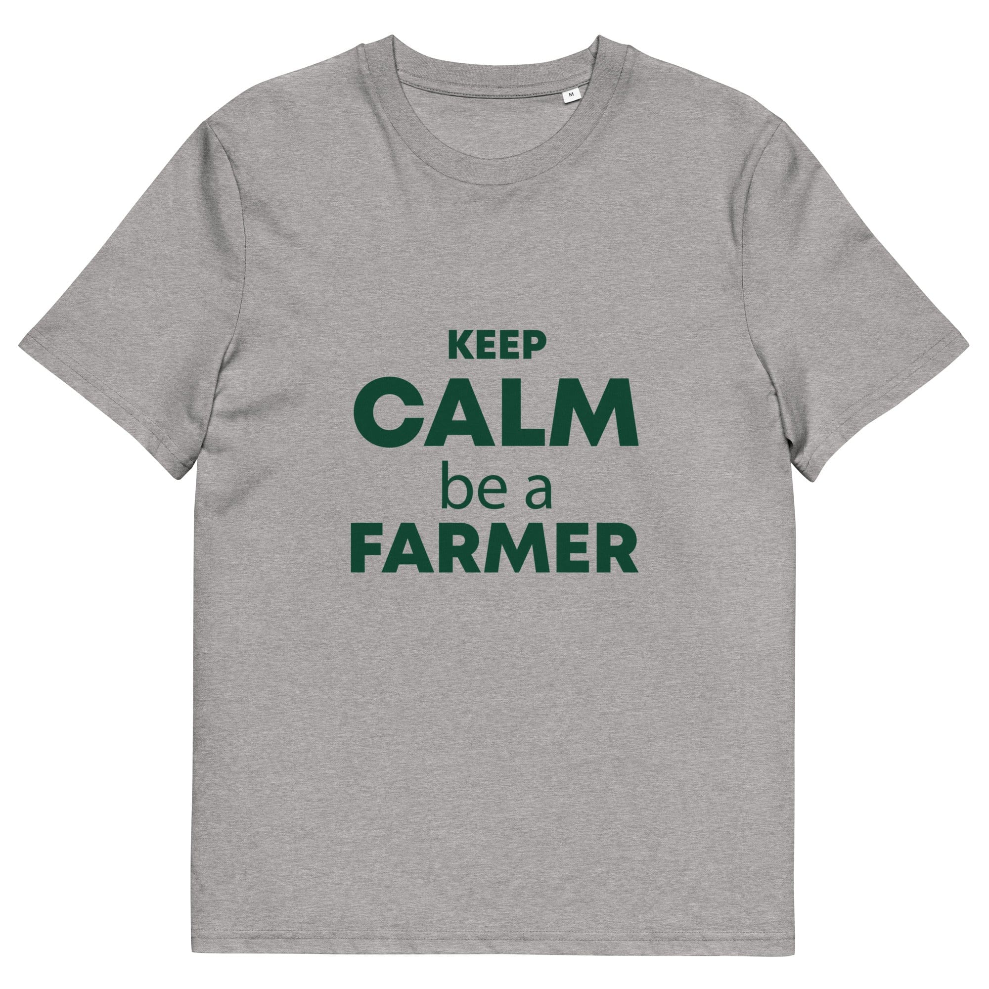 The Tractors Mugs Store Heather Grey / S KEEP CALM be a FARMER Unisex organic cotton t-shirt Quality Farmers Merch