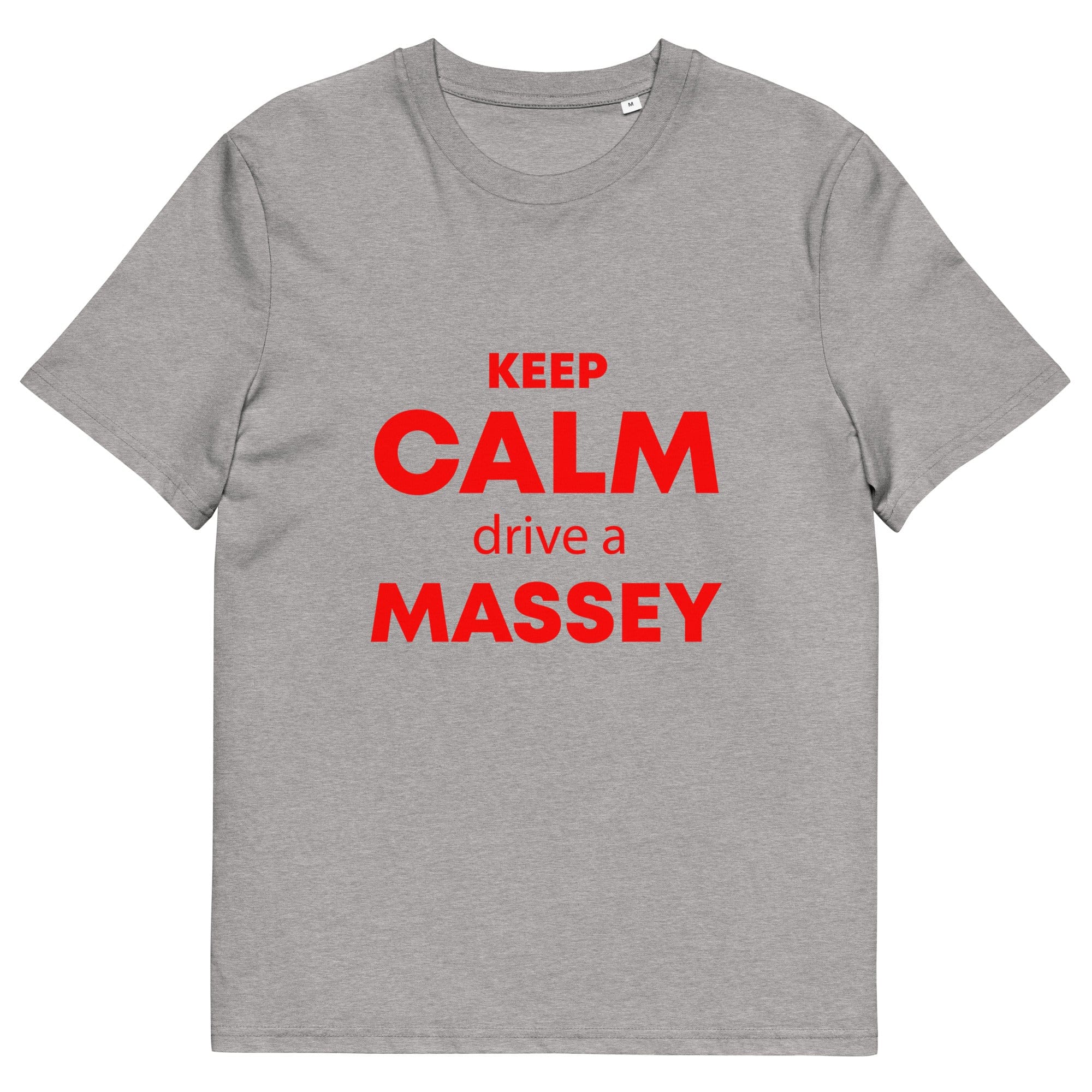 The Tractors Mugs Store Heather Grey / S KEEP CALM drive a MASSEY Unisex organic cotton t-shirt Quality Farmers Merch