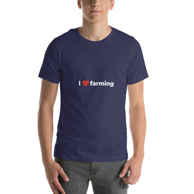 The Tractors Mugs Store Heather Midnight Navy / XS I Love Farming Unisex t-shirt Quality Farmers Merch