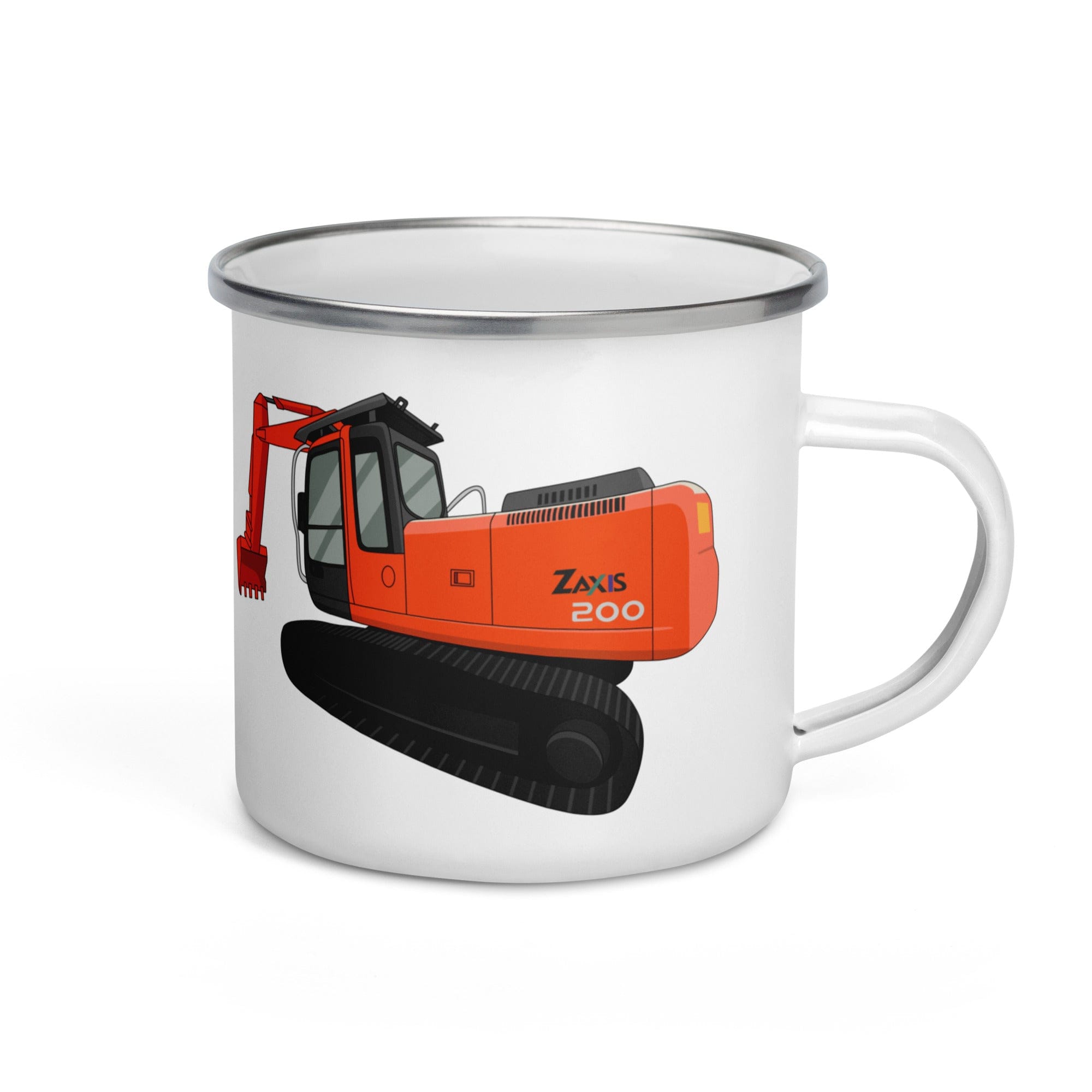 The Tractors Mugs Store Hitachi Zaxis 200 Enamel Mug Quality Farmers Merch