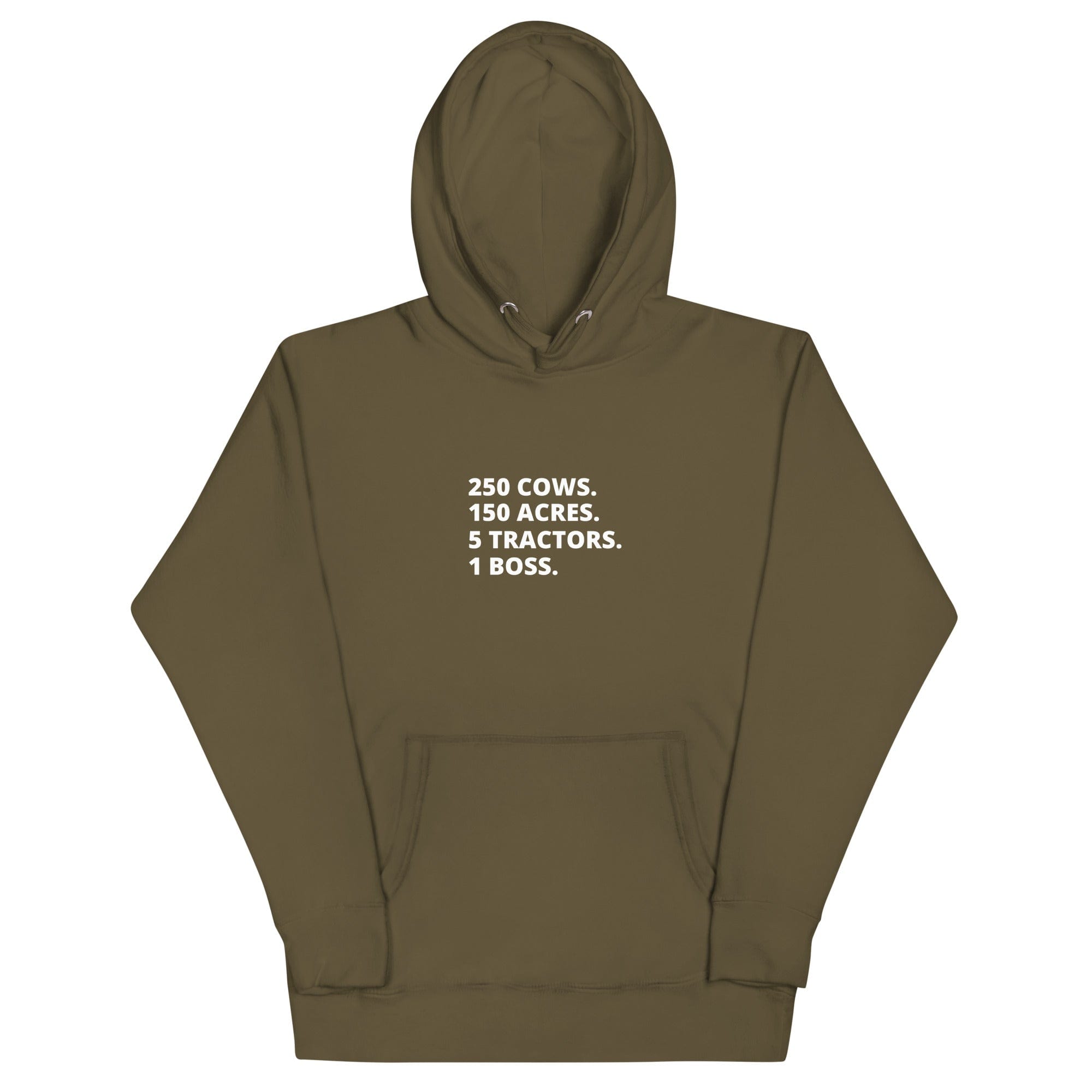 The Tractors Mugs Store Hoodie Military Green / S 250 Cows Unisex Hoodie Quality Farmers Merch