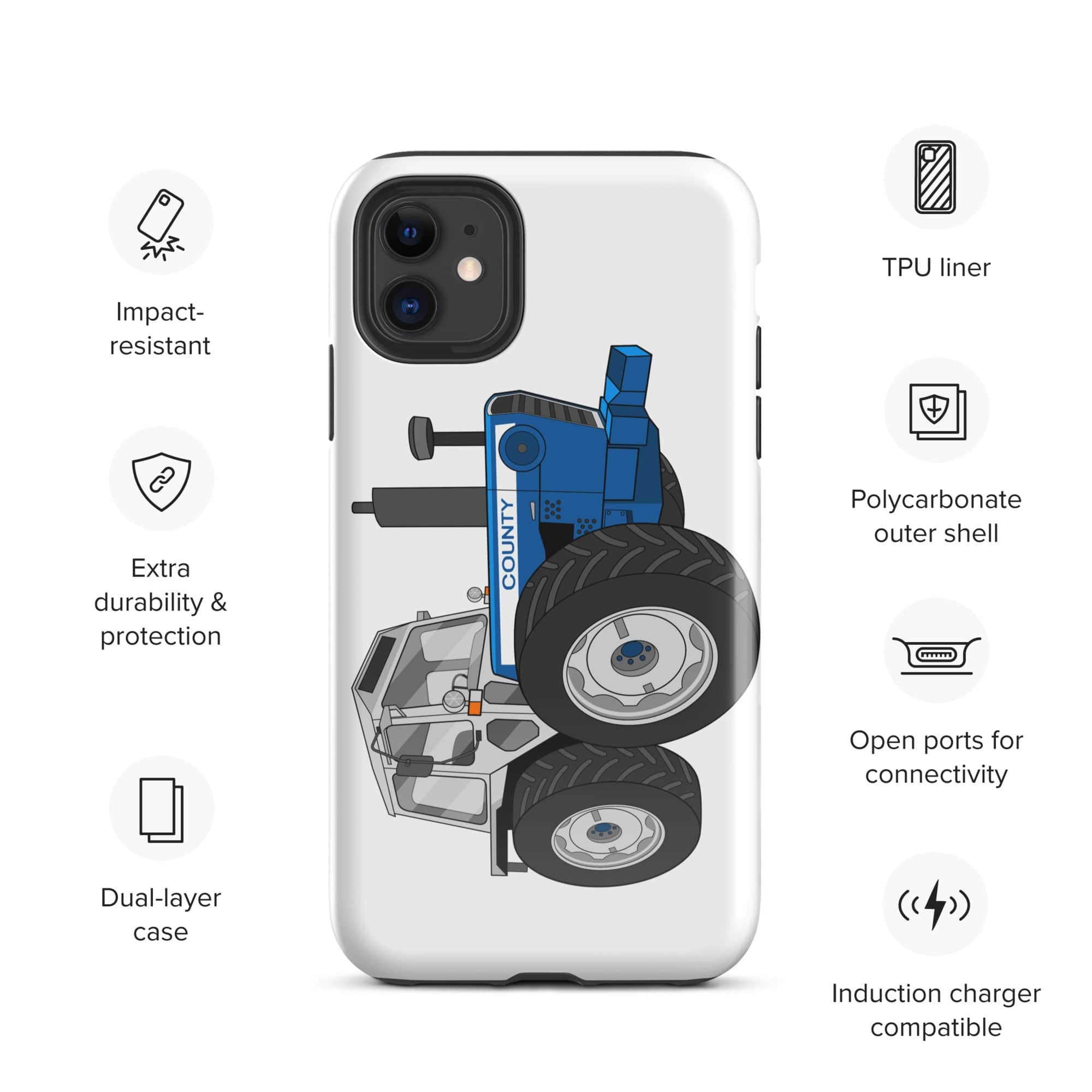 The Tractors Mugs Store iPhone 11 County 1474 (1982) Tough Case for iPhone® Quality Farmers Merch