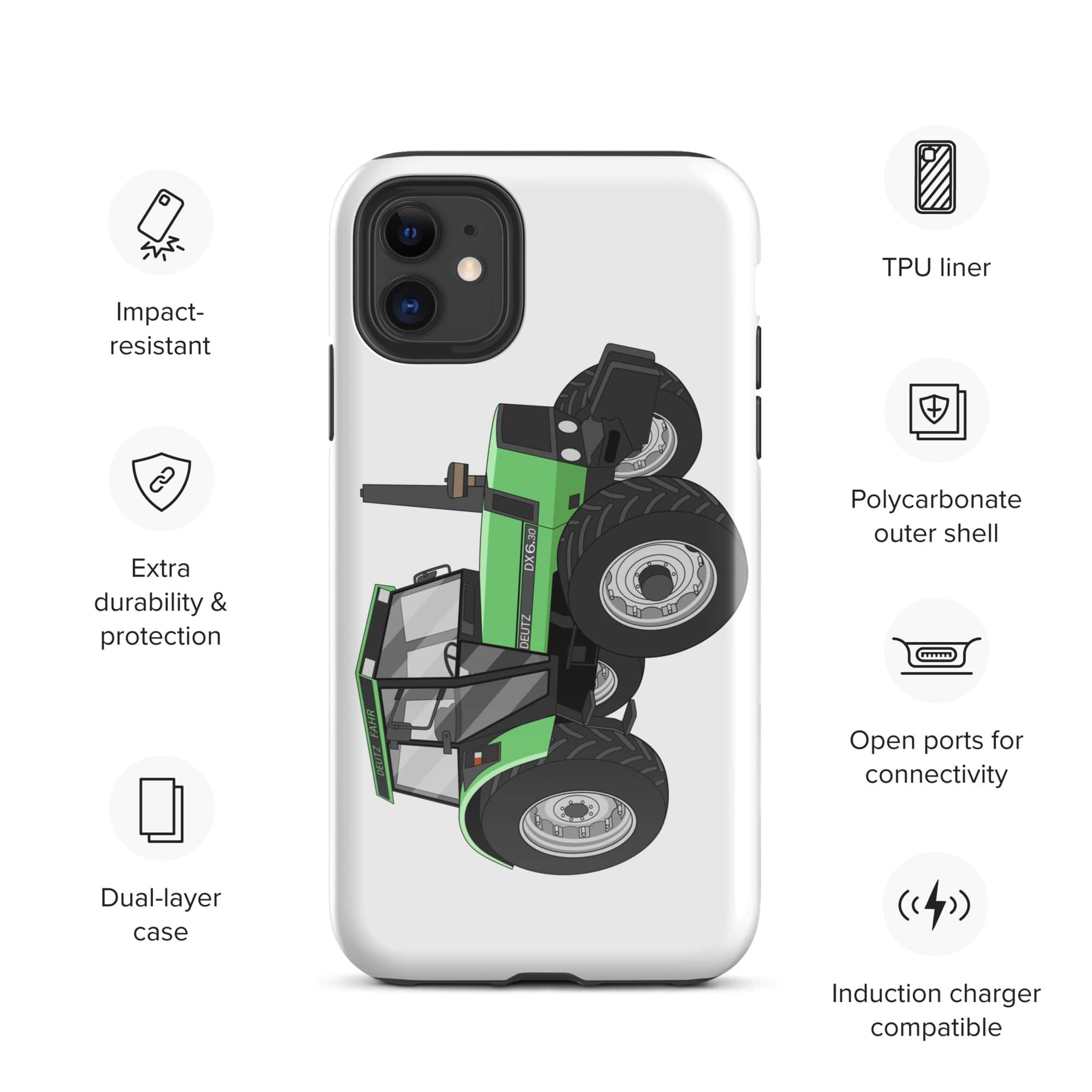 The Tractors Mugs Store iPhone 11 Deutz Fahr DX 6.30 Tough Case for iPhone® Quality Farmers Merch