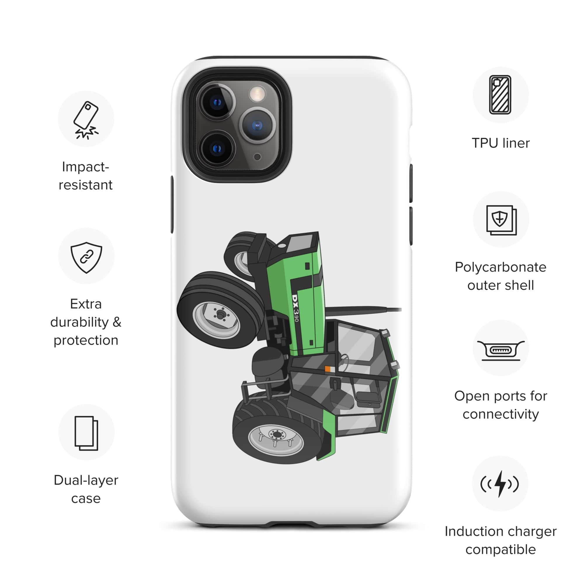 The Tractors Mugs Store iPhone 11 Pro Deutz Fahr DX 3.90 Tough Case for iPhone® Quality Farmers Merch