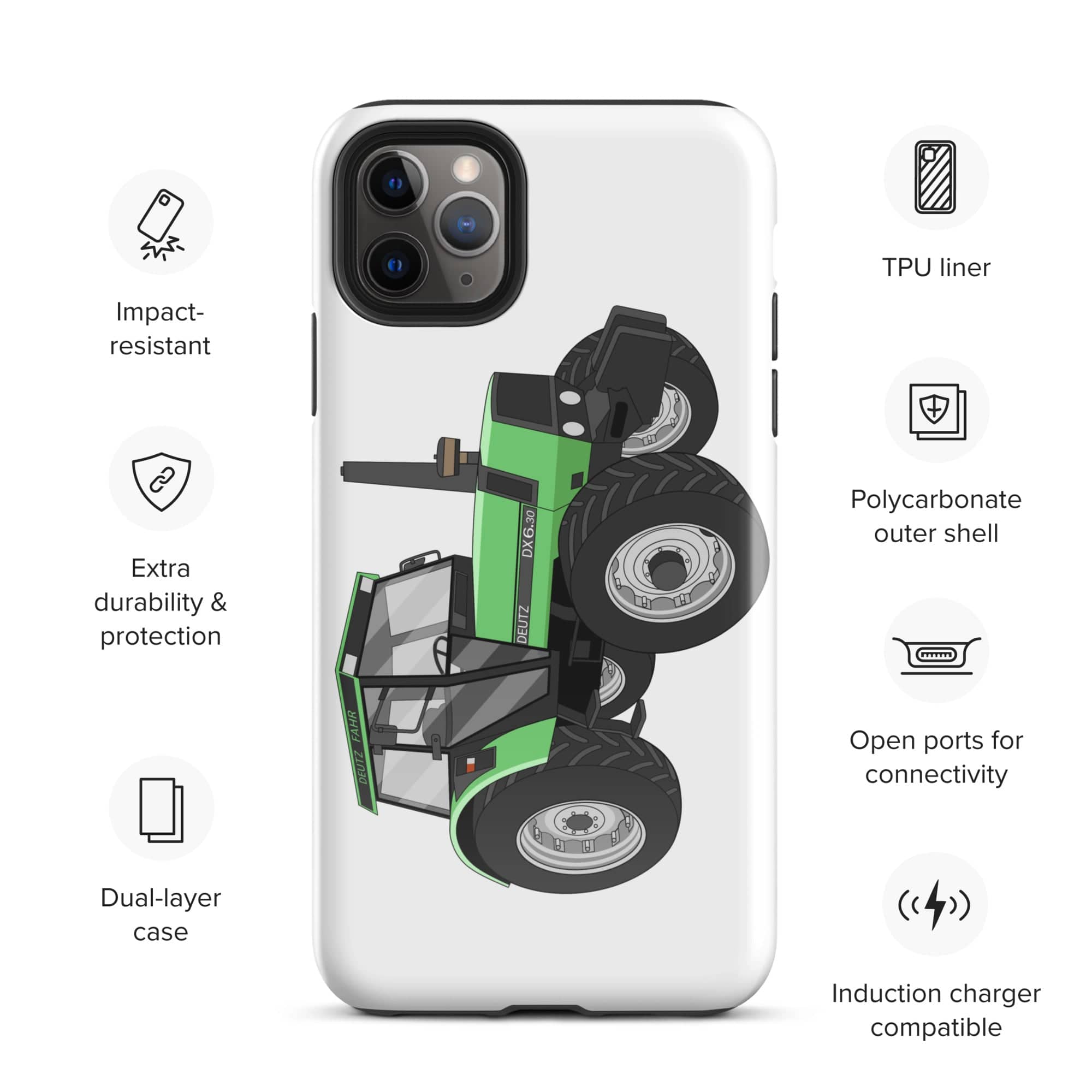 The Tractors Mugs Store iPhone 11 Pro Max Deutz Fahr DX 6.30 Tough Case for iPhone® Quality Farmers Merch