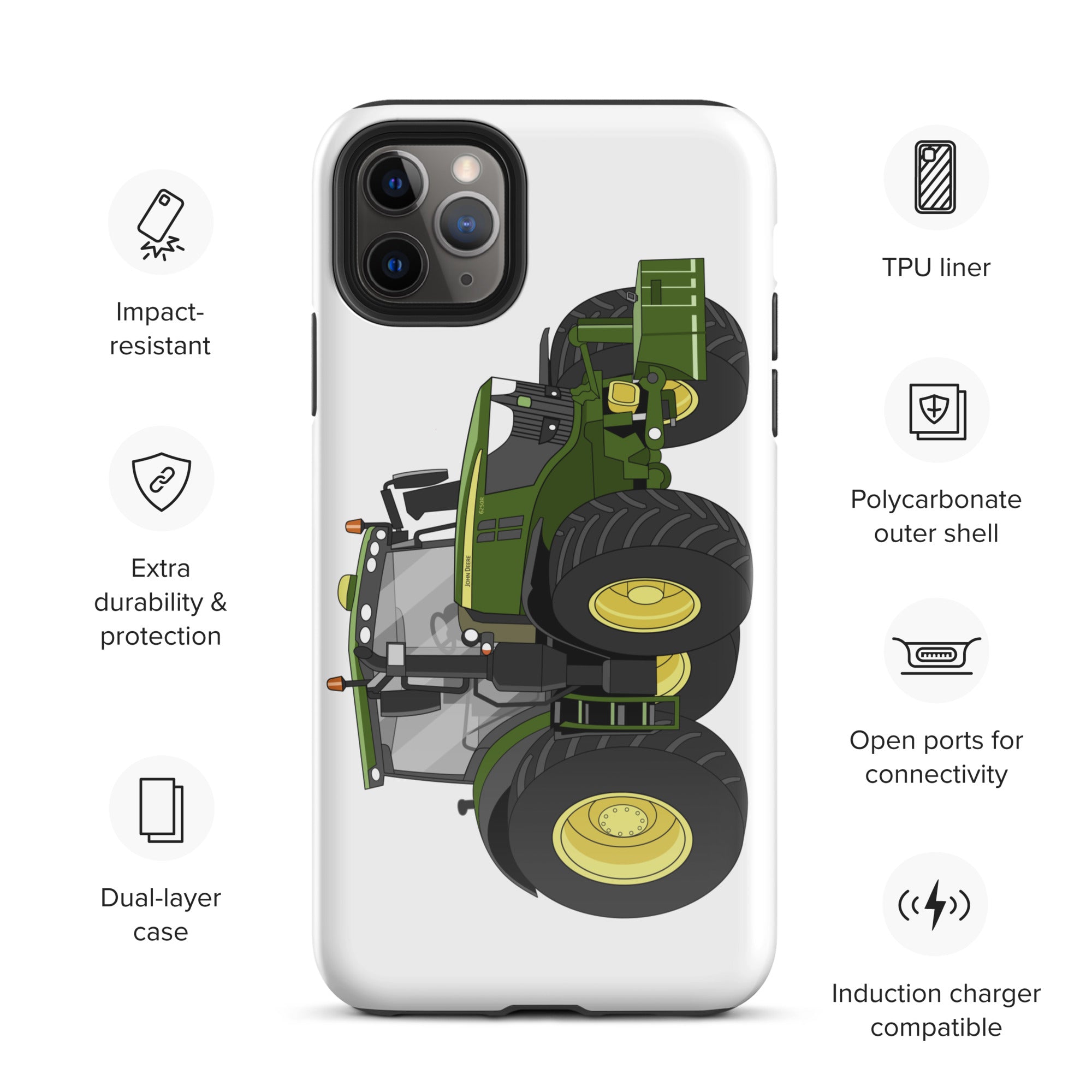 The Tractors Mugs Store iPhone 11 Pro Max John Deere 6250R Tough Case for iPhone® Quality Farmers Merch