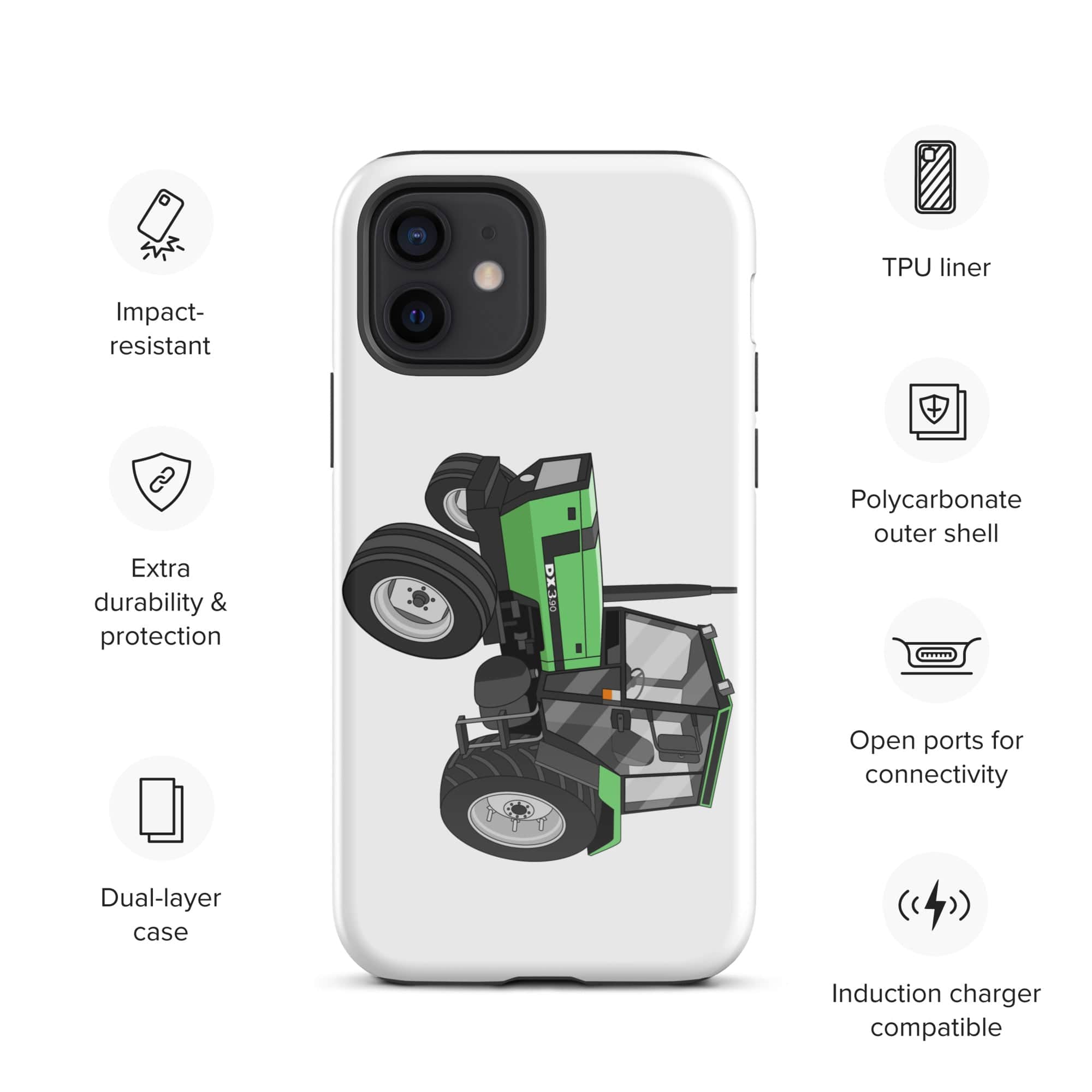 The Tractors Mugs Store iPhone 12 Deutz Fahr DX 3.90 Tough Case for iPhone® Quality Farmers Merch