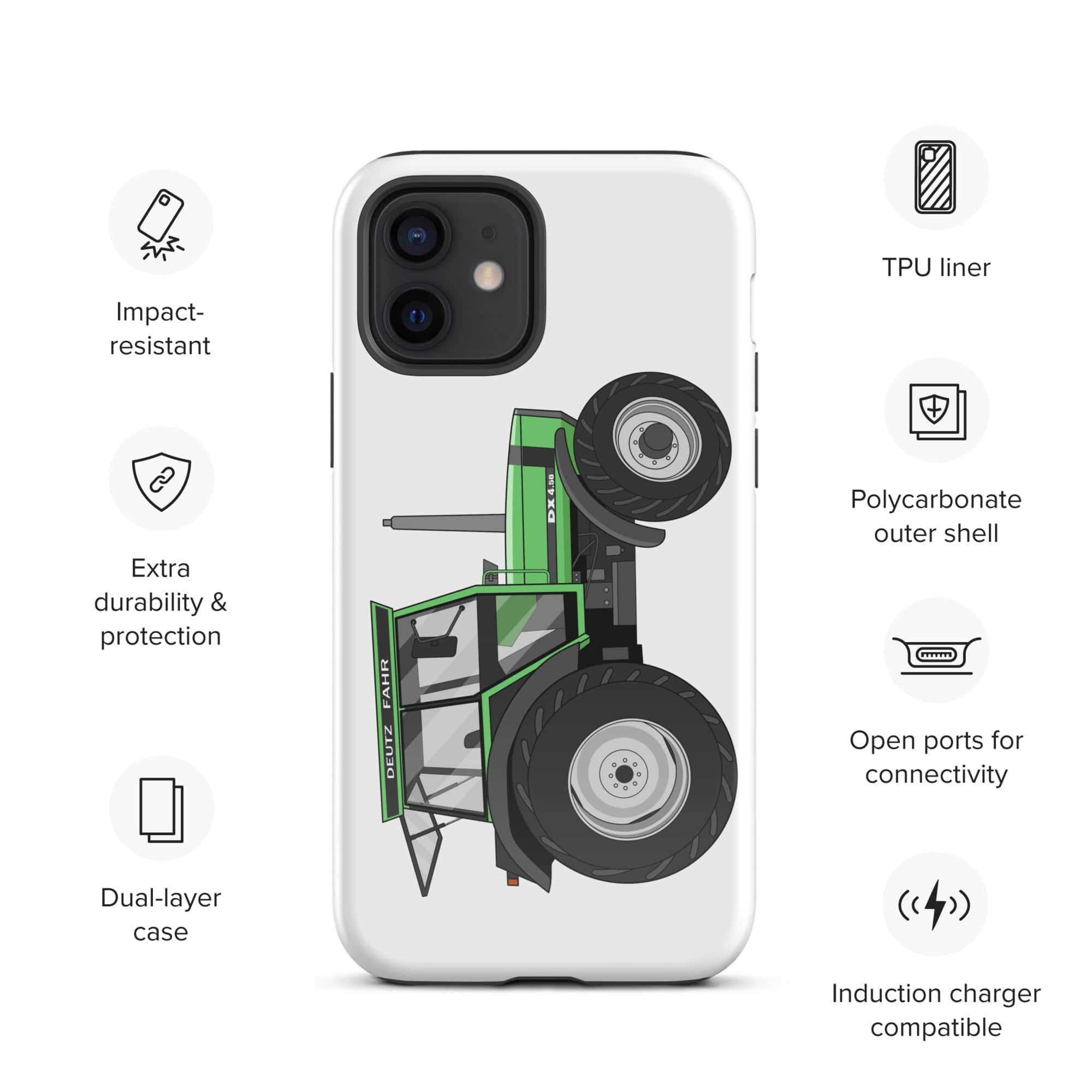 The Tractors Mugs Store iPhone 12 Deutz Fahr DX 4.50 Tough Case for iPhone® Quality Farmers Merch