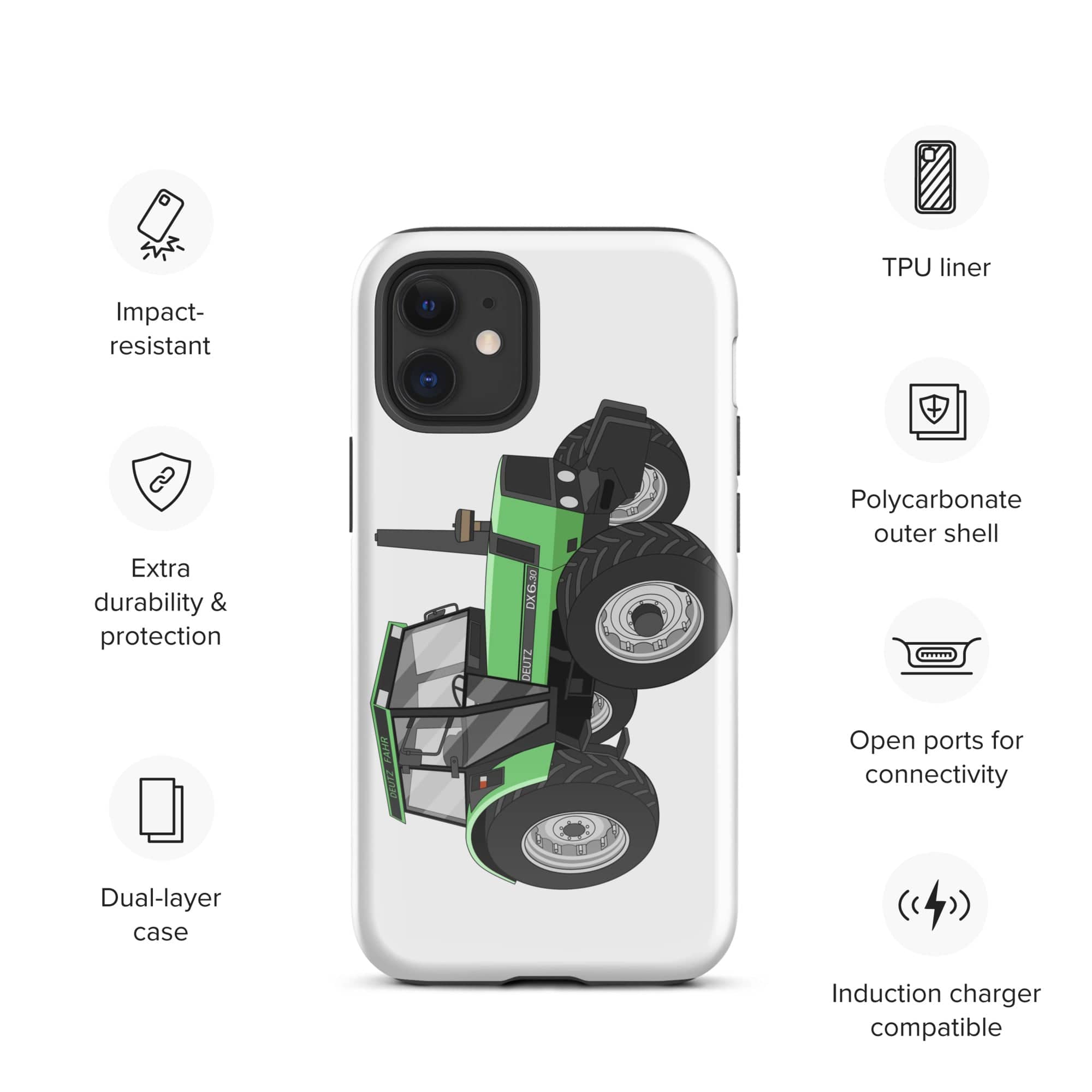 The Tractors Mugs Store iPhone 12 mini Deutz Fahr DX 6.30 Tough Case for iPhone® Quality Farmers Merch