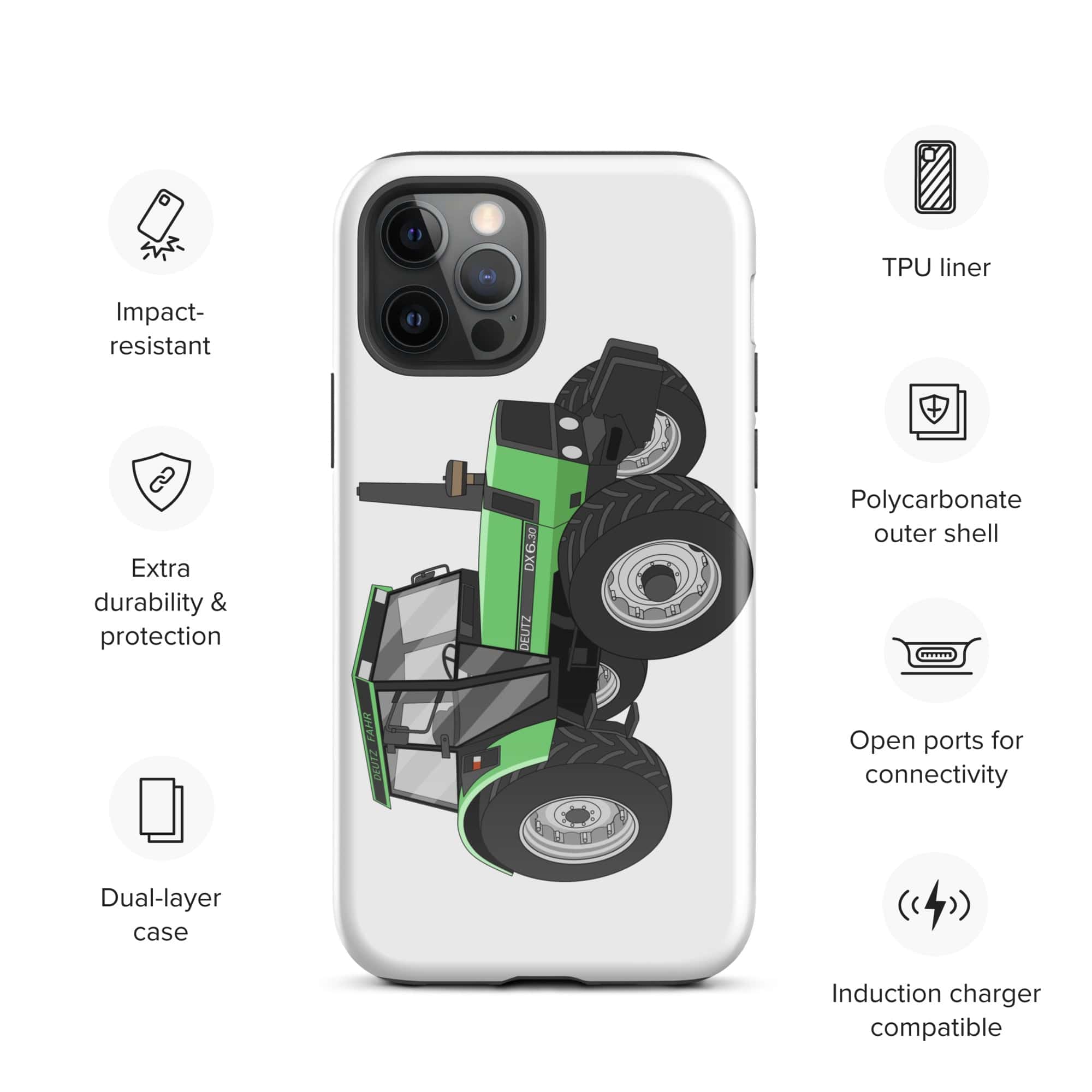 The Tractors Mugs Store iPhone 12 Pro Deutz Fahr DX 6.30 Tough Case for iPhone® Quality Farmers Merch