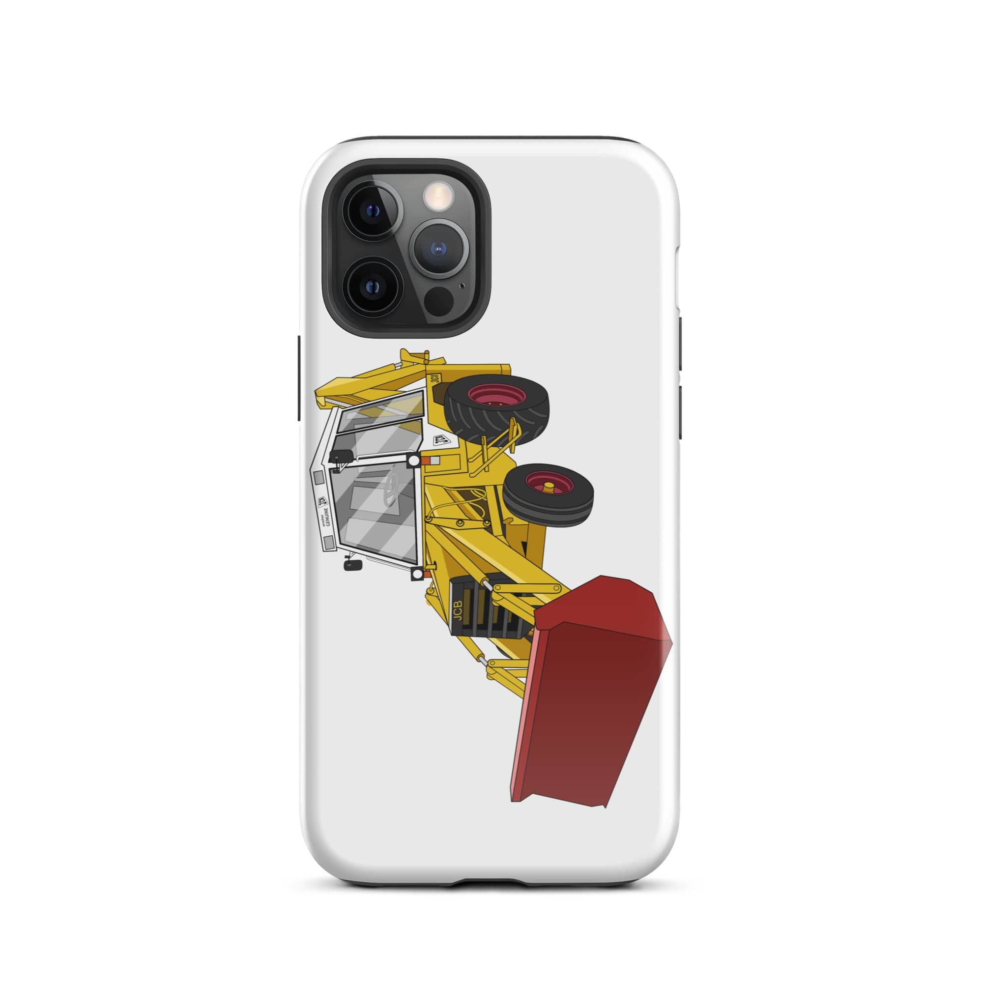 The Tractors Mugs Store iPhone 12 Pro JCB 3CX White Cabin 2WD Tough Case for iPhone® Quality Farmers Merch