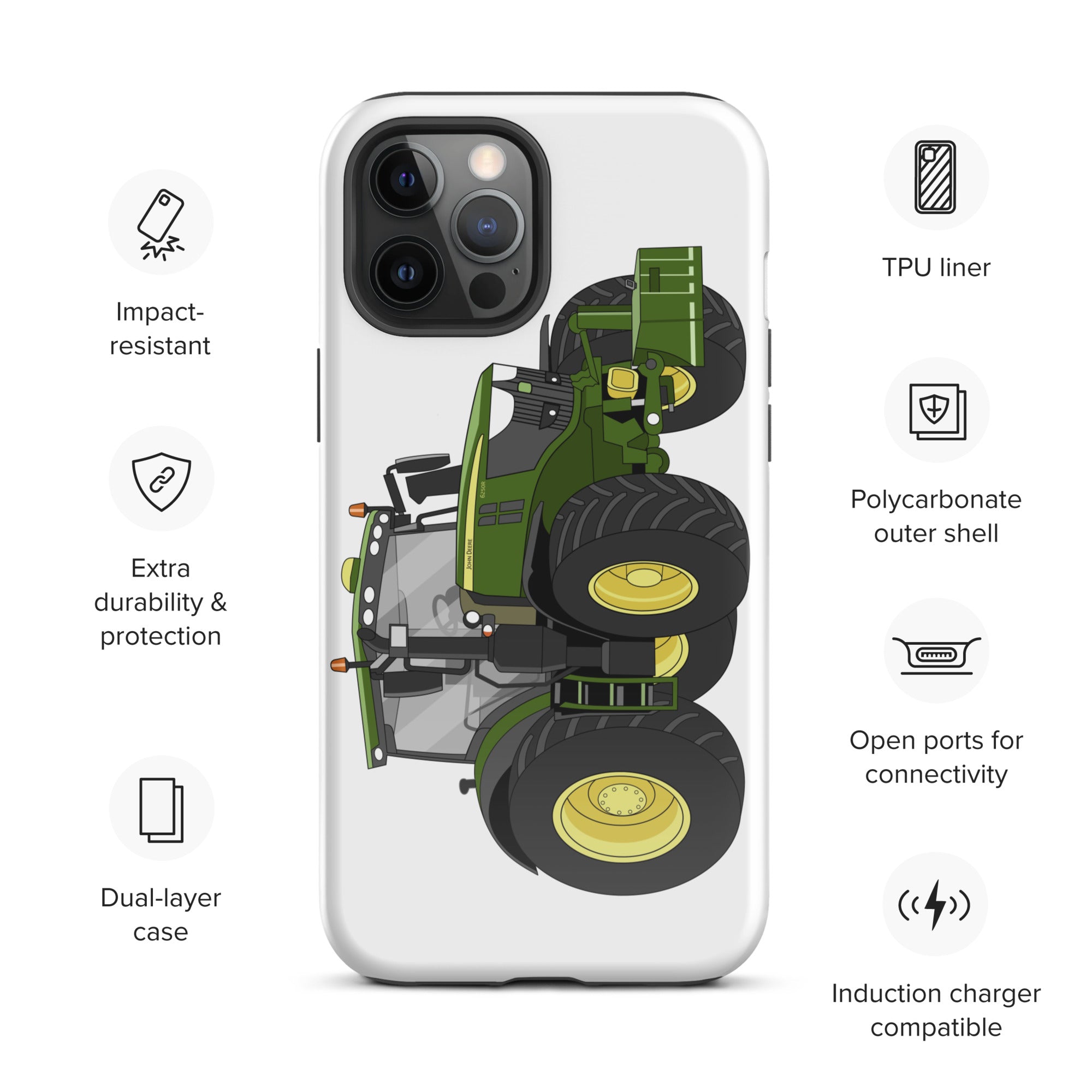 The Tractors Mugs Store iPhone 12 Pro Max John Deere 6250R Tough Case for iPhone® Quality Farmers Merch