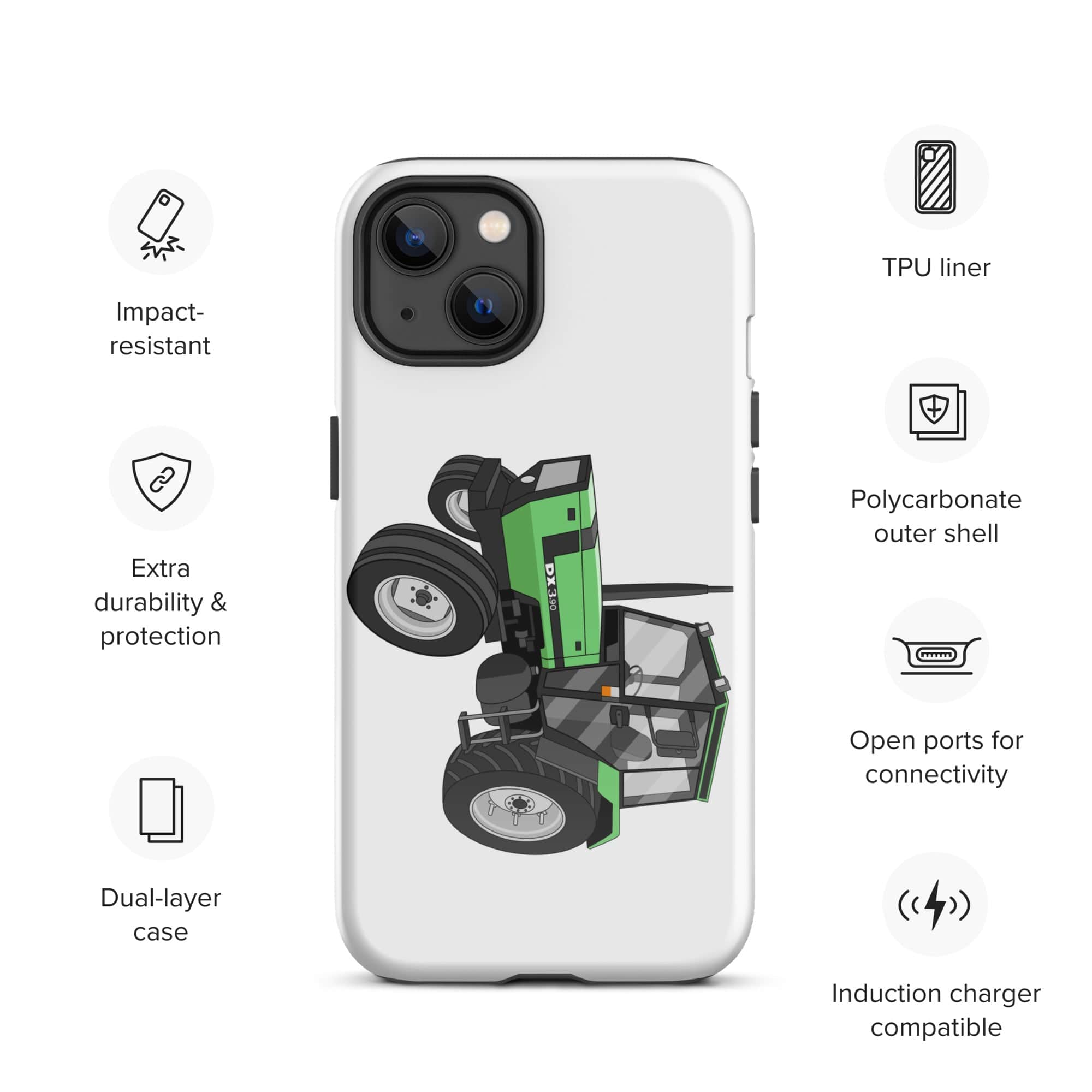 The Tractors Mugs Store iPhone 13 Deutz Fahr DX 3.90 Tough Case for iPhone® Quality Farmers Merch