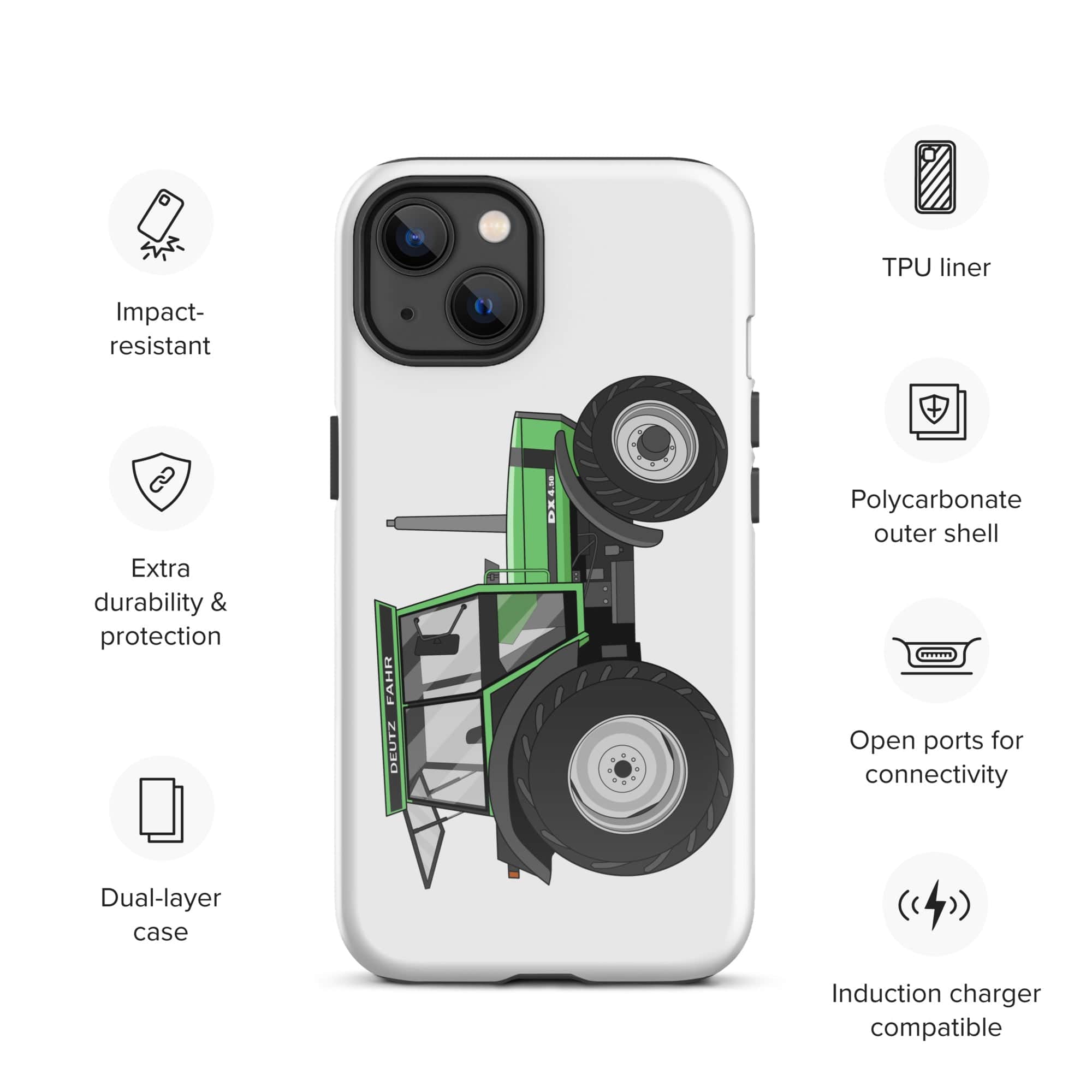 The Tractors Mugs Store iPhone 13 Deutz Fahr DX 4.50 Tough Case for iPhone® Quality Farmers Merch