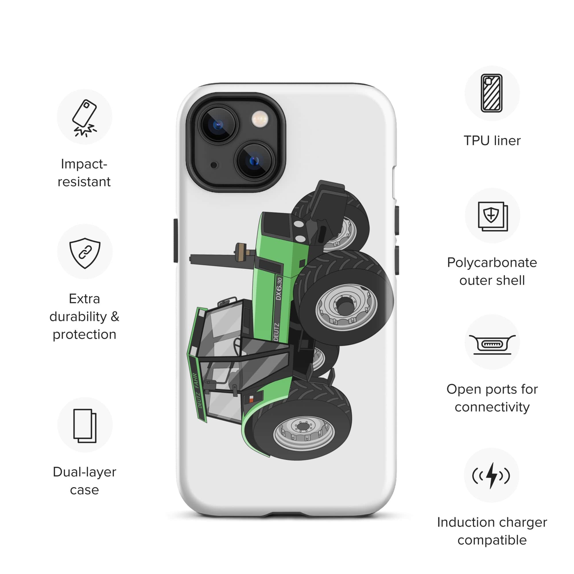 The Tractors Mugs Store iPhone 13 Deutz Fahr DX 6.30 Tough Case for iPhone® Quality Farmers Merch