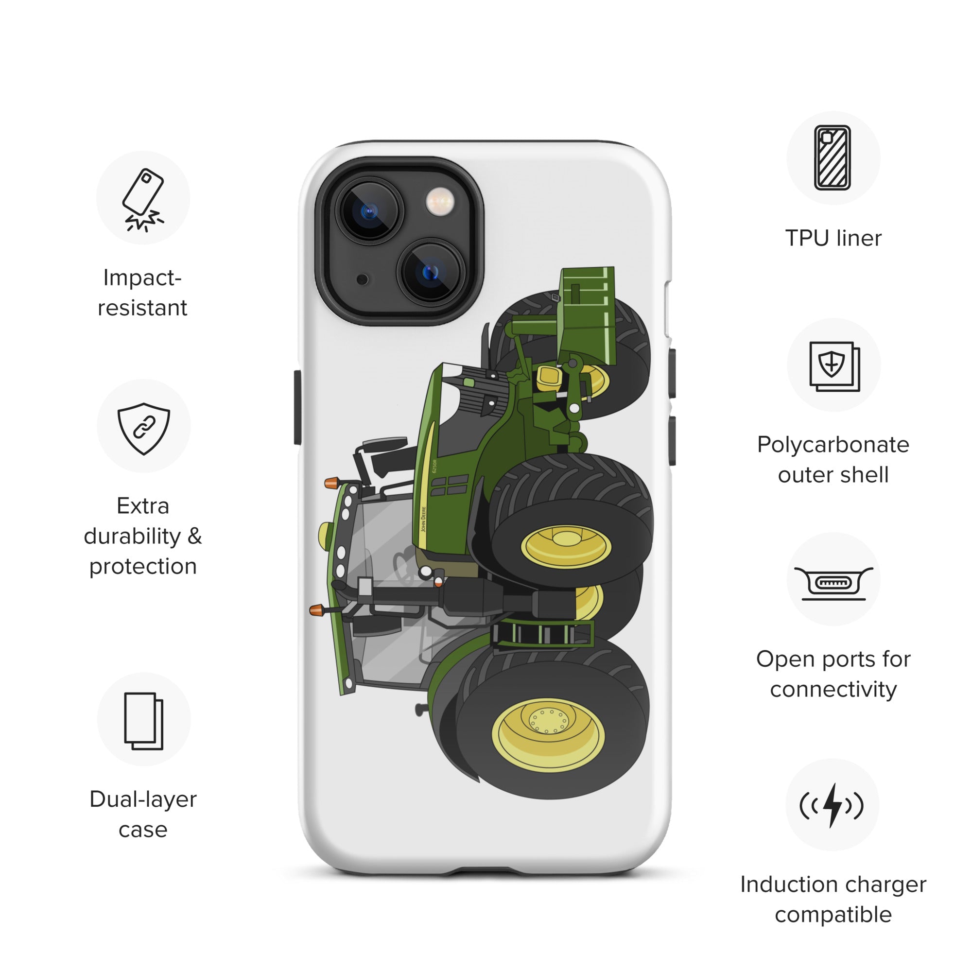 The Tractors Mugs Store iPhone 13 John Deere 6250R Tough Case for iPhone® Quality Farmers Merch