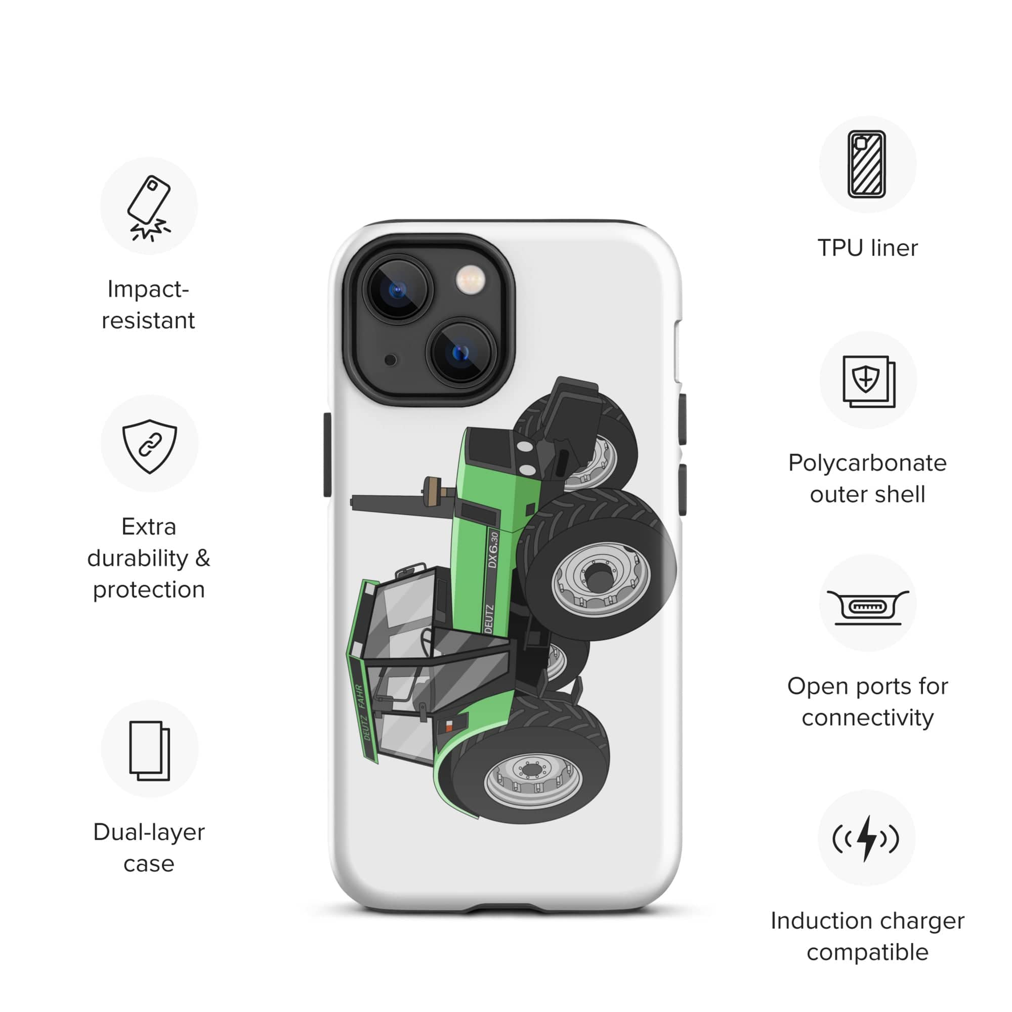 The Tractors Mugs Store iPhone 13 mini Deutz Fahr DX 6.30 Tough Case for iPhone® Quality Farmers Merch