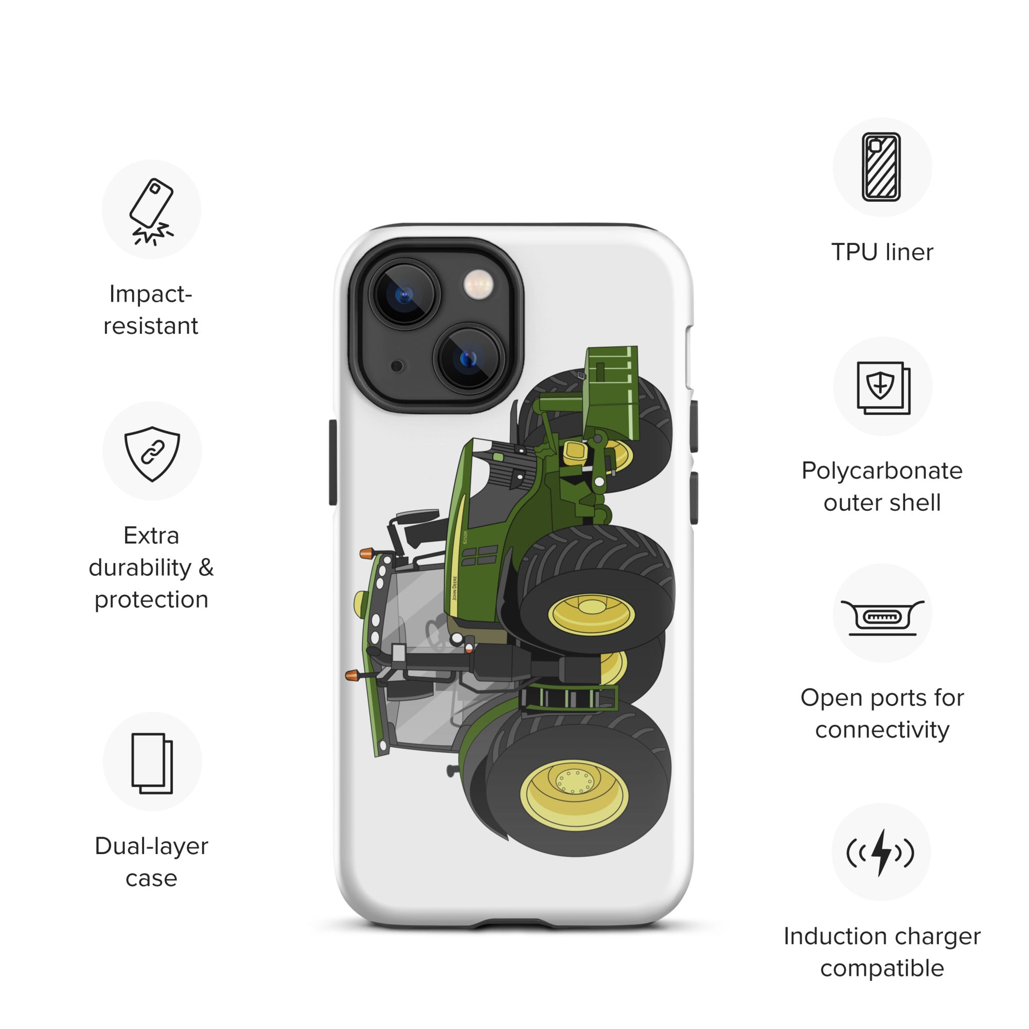 The Tractors Mugs Store iPhone 13 mini John Deere 6250R Tough Case for iPhone® Quality Farmers Merch