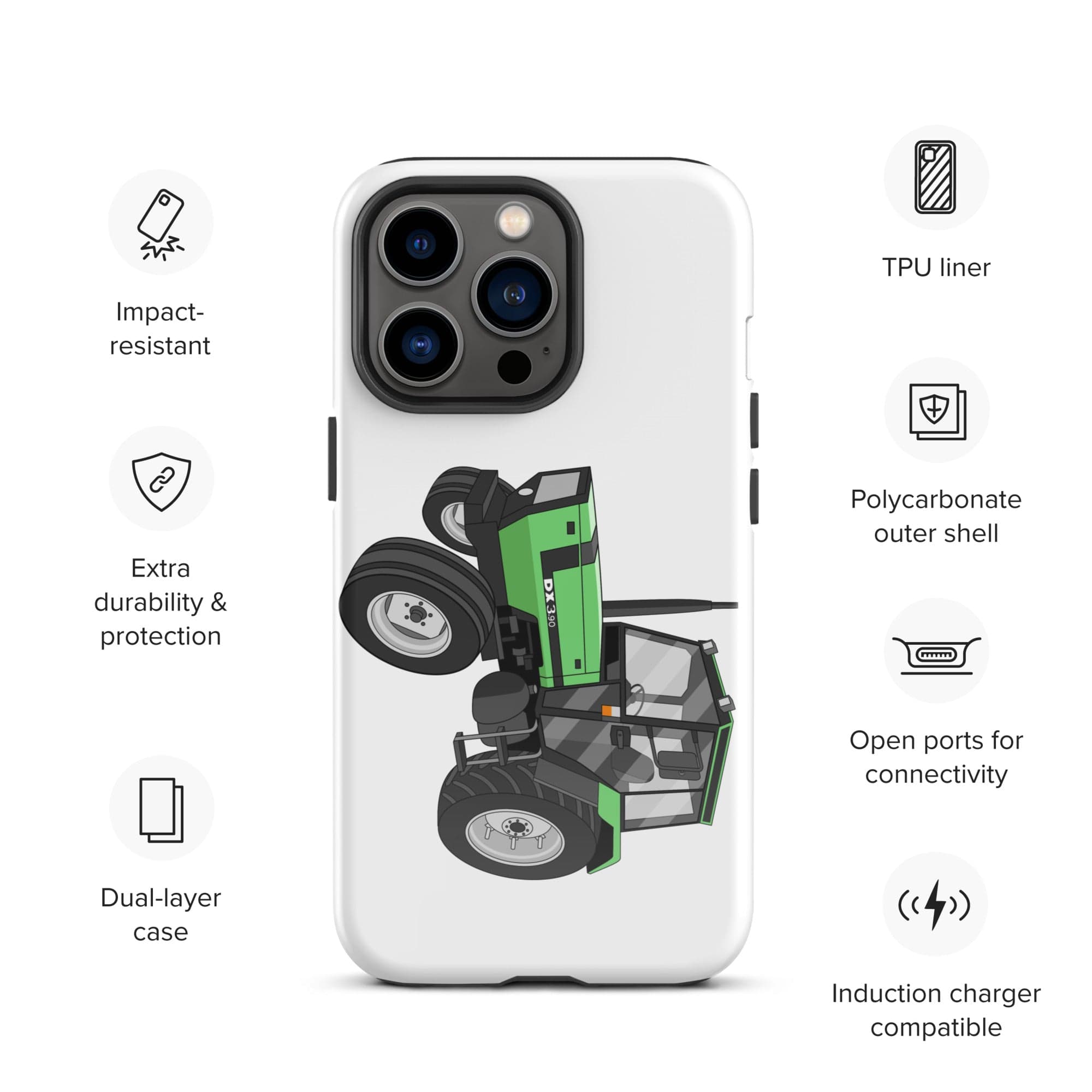 The Tractors Mugs Store iPhone 13 Pro Deutz Fahr DX 3.90 Tough Case for iPhone® Quality Farmers Merch