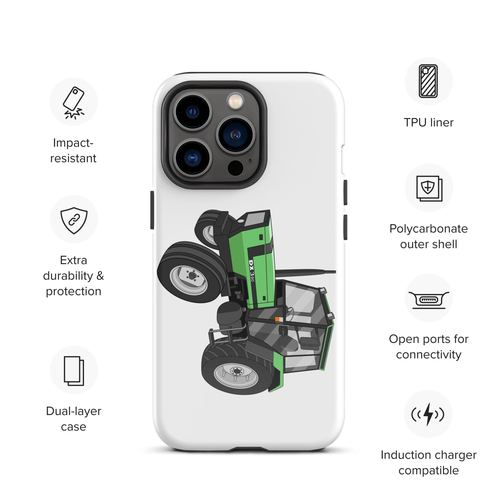 The Tractors Mugs Store iPhone 13 Pro Deutz Fahr DX 3.90 Tough Case for iPhone® Quality Farmers Merch