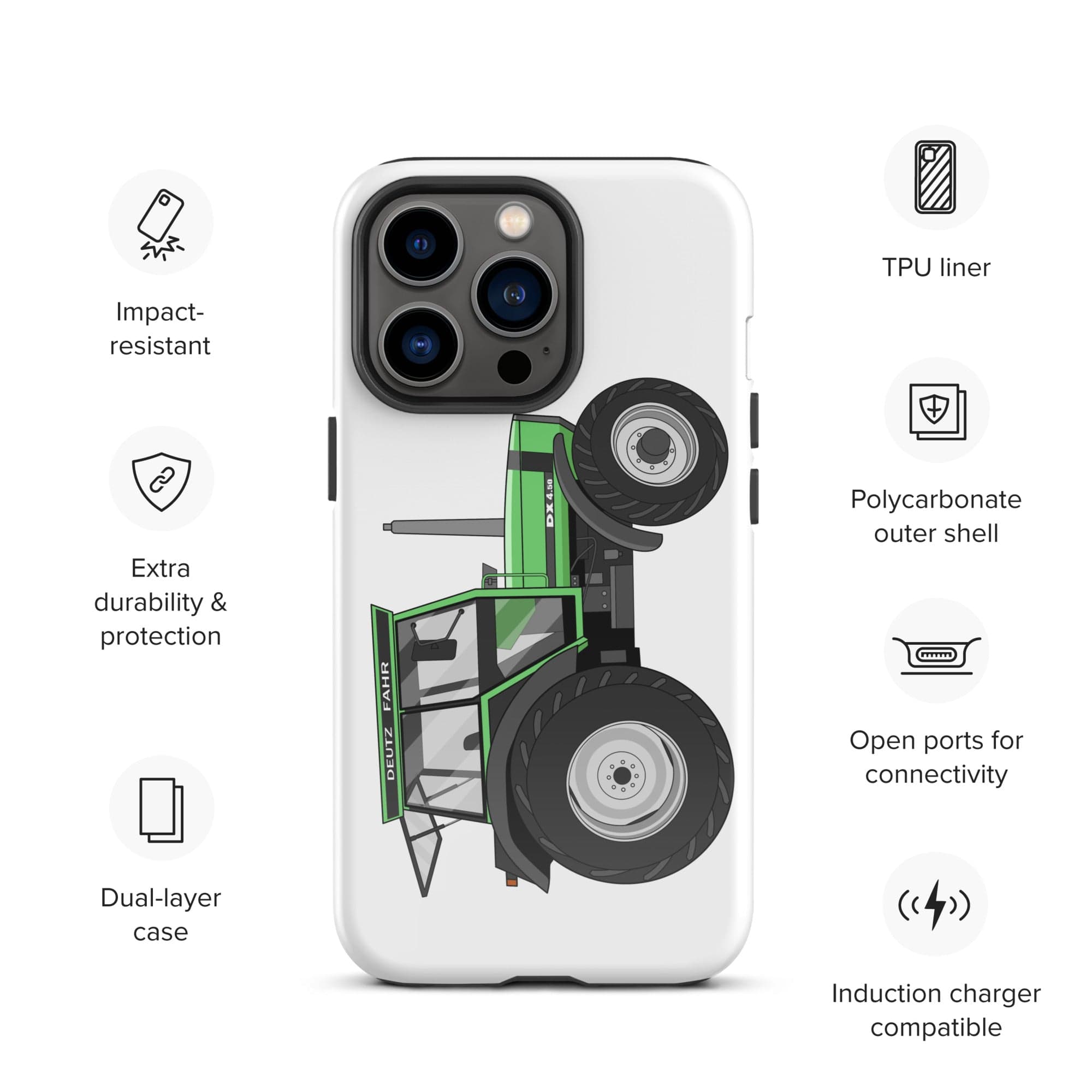 The Tractors Mugs Store iPhone 13 Pro Deutz Fahr DX 4.50 Tough Case for iPhone® Quality Farmers Merch