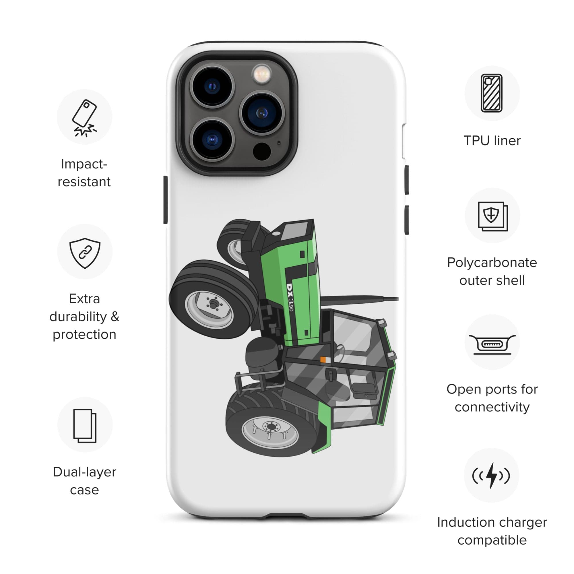 The Tractors Mugs Store iPhone 13 Pro Max Deutz Fahr DX 3.90 Tough Case for iPhone® Quality Farmers Merch