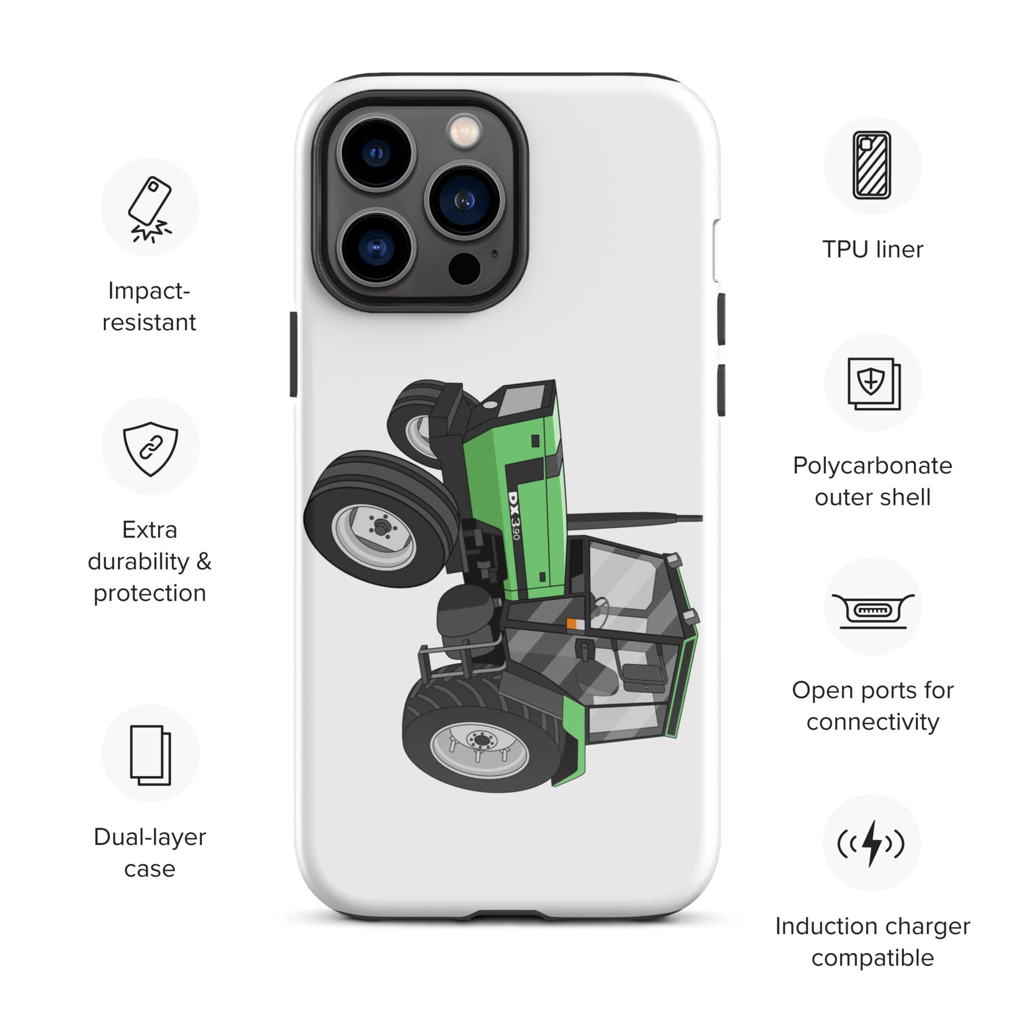 The Tractors Mugs Store iPhone 13 Pro Max Deutz Fahr DX 3.90 Tough Case for iPhone® Quality Farmers Merch