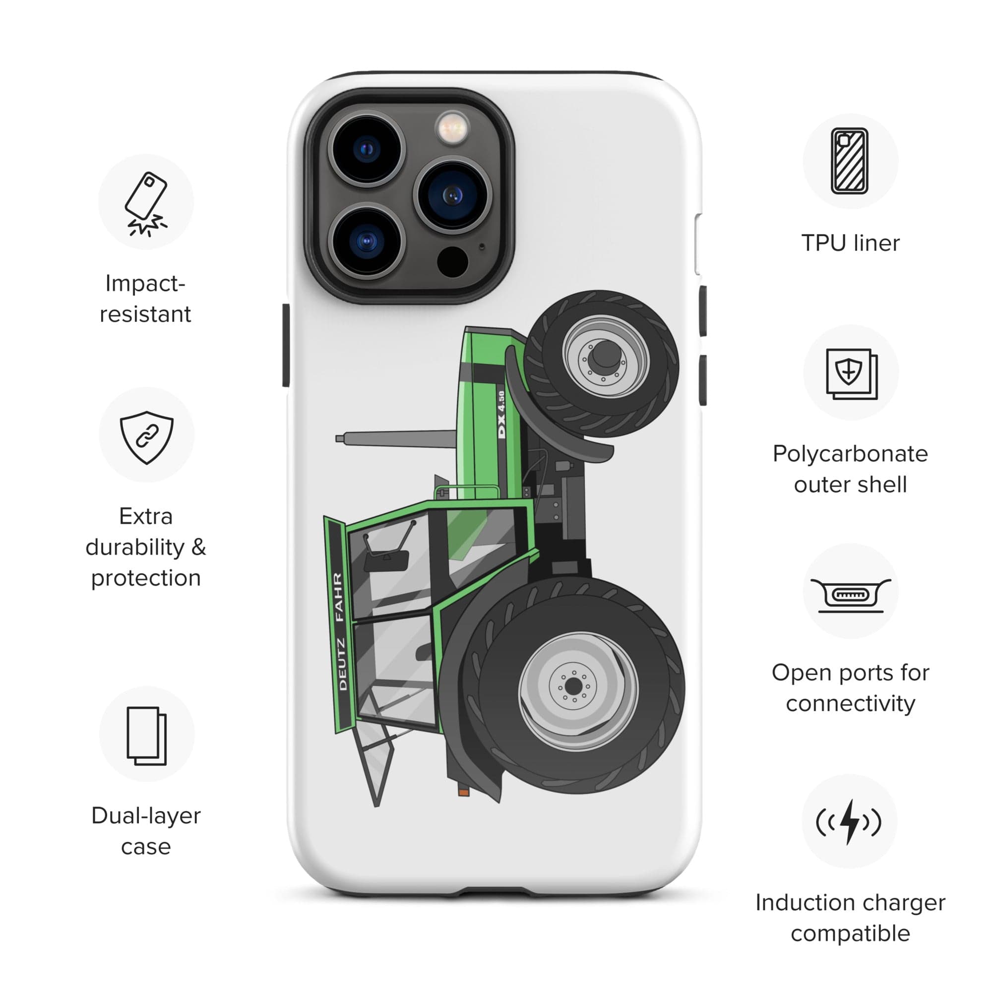 The Tractors Mugs Store iPhone 13 Pro Max Deutz Fahr DX 4.50 Tough Case for iPhone® Quality Farmers Merch