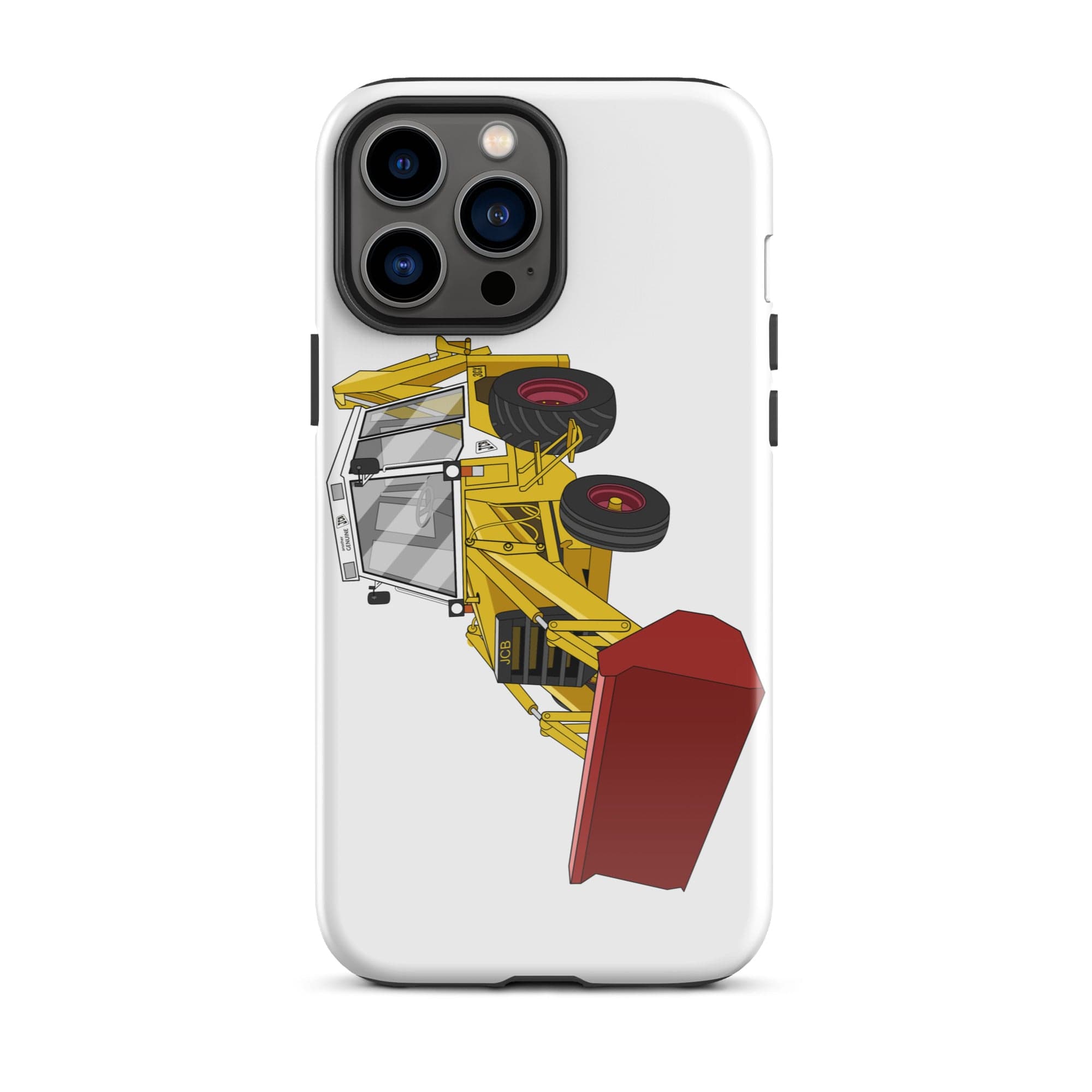 The Tractors Mugs Store iPhone 13 Pro Max JCB 3CX White Cabin 2WD Tough Case for iPhone® Quality Farmers Merch