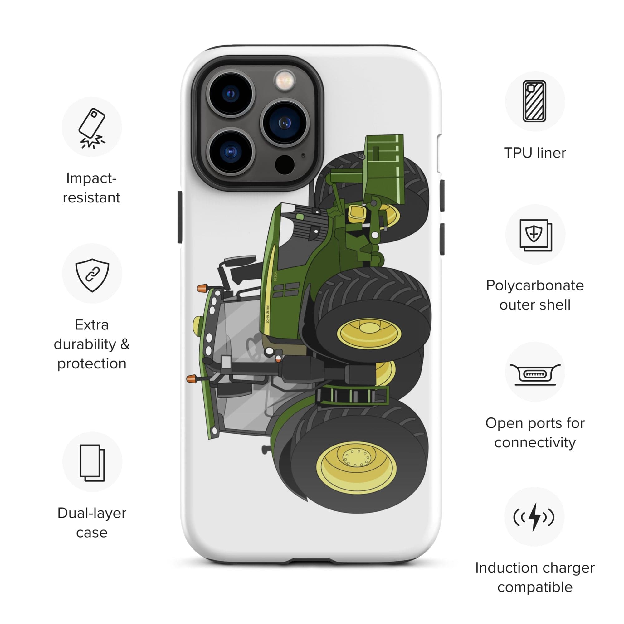 The Tractors Mugs Store iPhone 13 Pro Max John Deere 6250R Tough Case for iPhone® Quality Farmers Merch