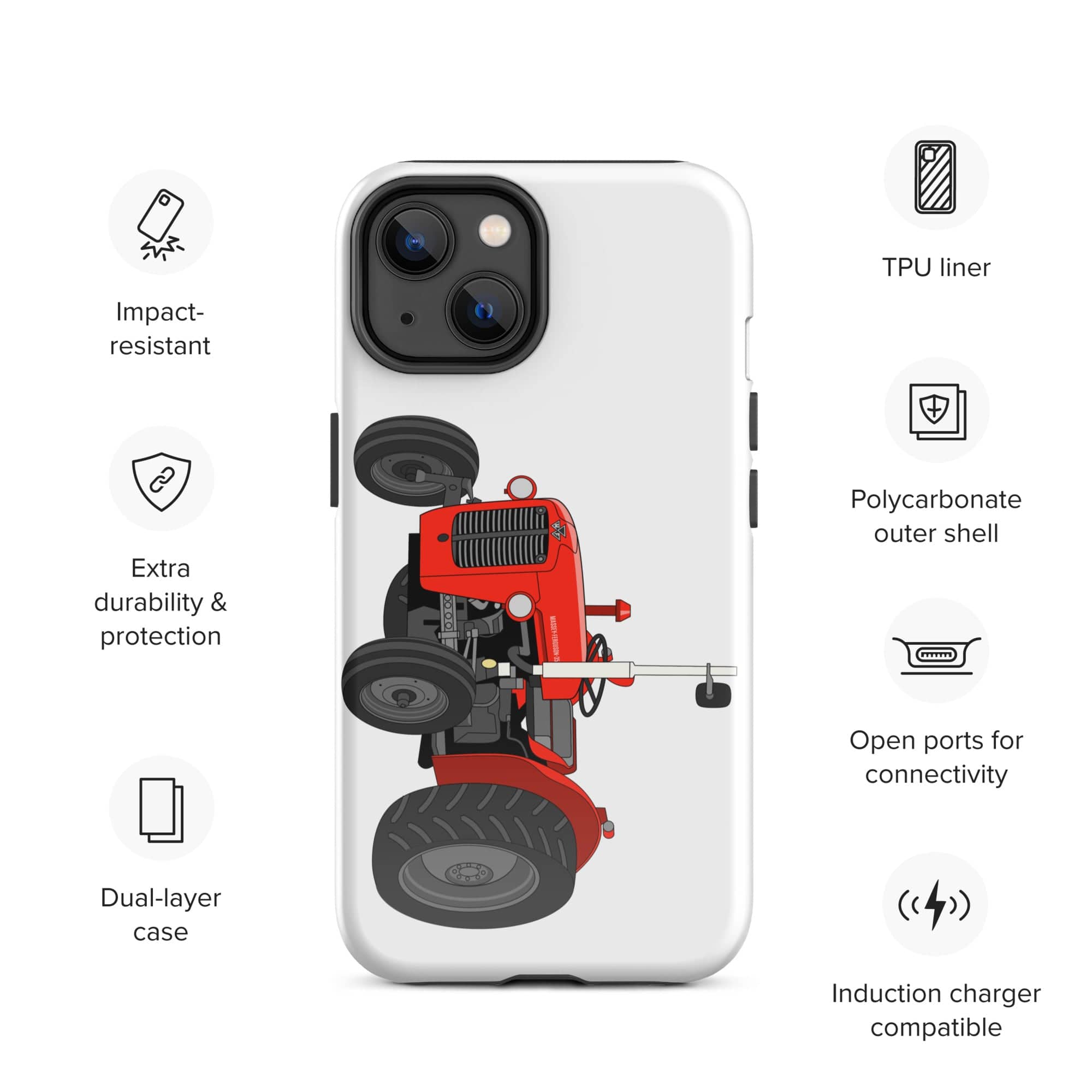 The Tractors Mugs Store iPhone 14 Massey Ferguson 35X Tough Case for iPhone® Quality Farmers Merch