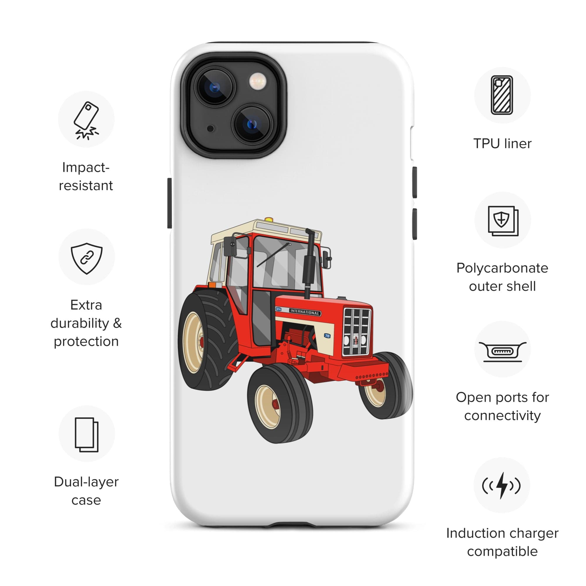 The Tractors Mugs Store iPhone 14 Plus International 674 Tough Case for iPhone® Quality Farmers Merch