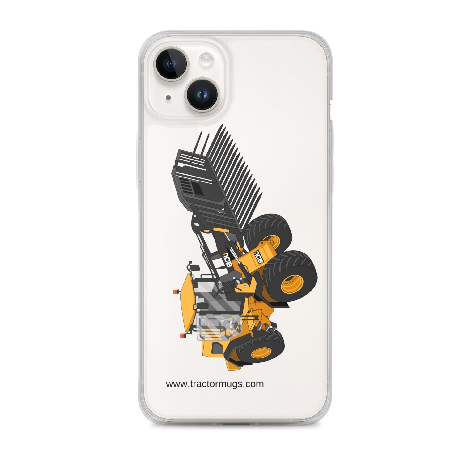 The Tractors Mugs Store iPhone 14 Plus JCB 435 S Farm Master Clear Case for iPhone® Quality Farmers Merch