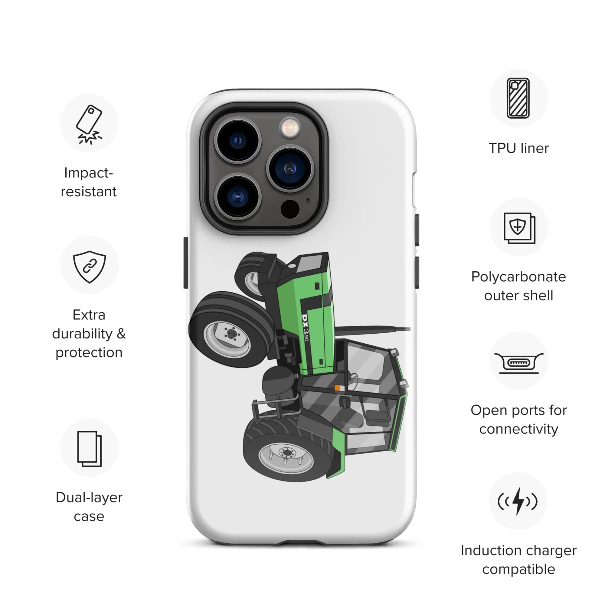 The Tractors Mugs Store iPhone 14 Pro Deutz Fahr DX 3.90 Tough Case for iPhone® Quality Farmers Merch