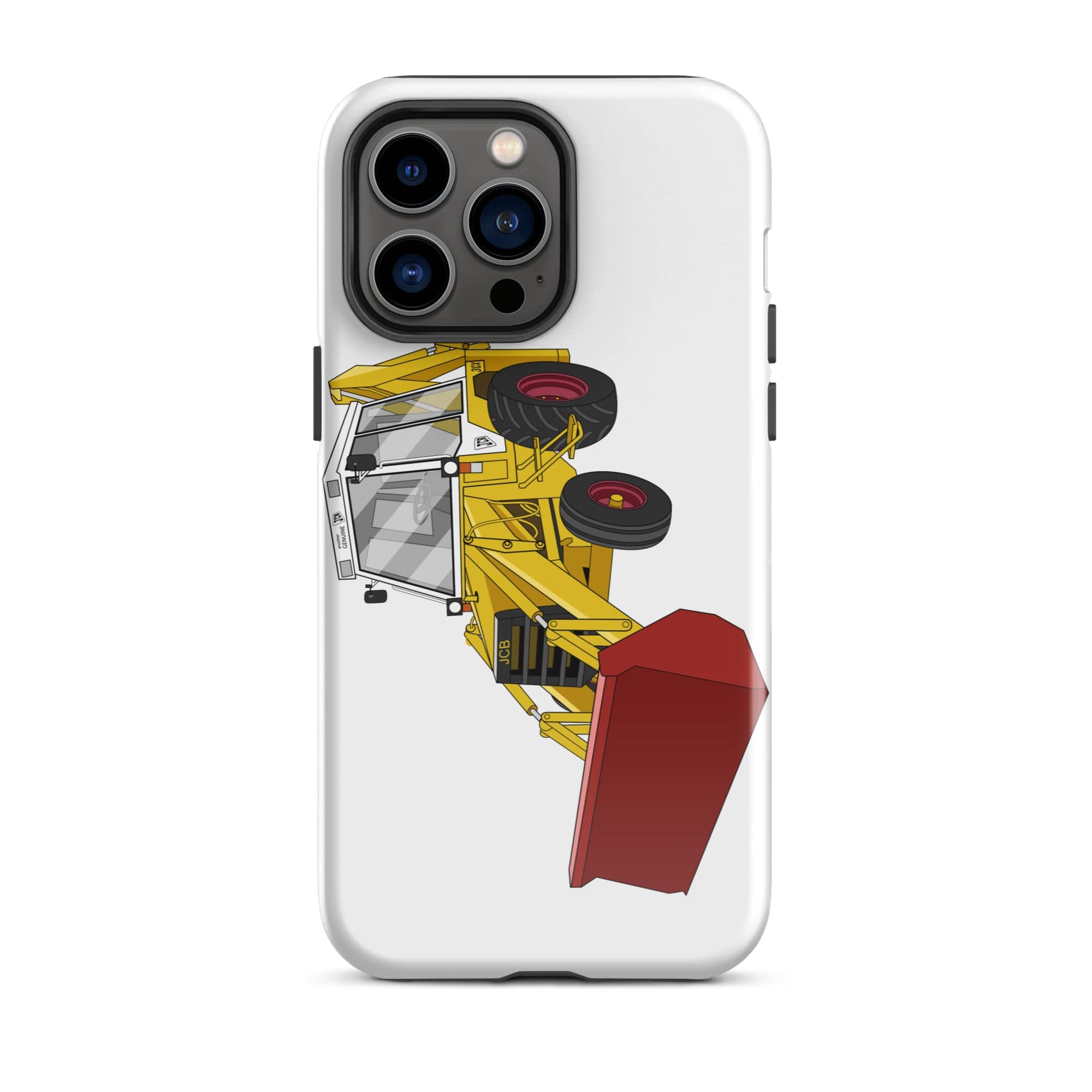 The Tractors Mugs Store iPhone 14 Pro Max JCB 3CX White Cabin 2WD Tough Case for iPhone® Quality Farmers Merch